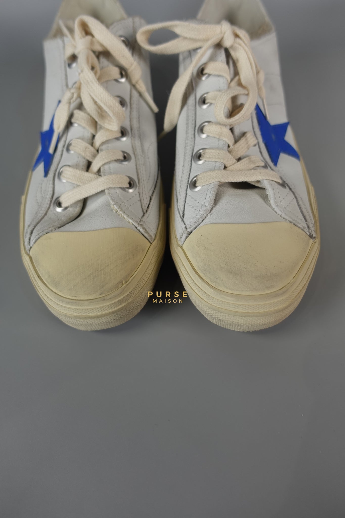 V-Star-2 Blue White Leather Shoes Size 43 Eu for Men (27.3 cm) | Purse Maison Luxury Bags Shop