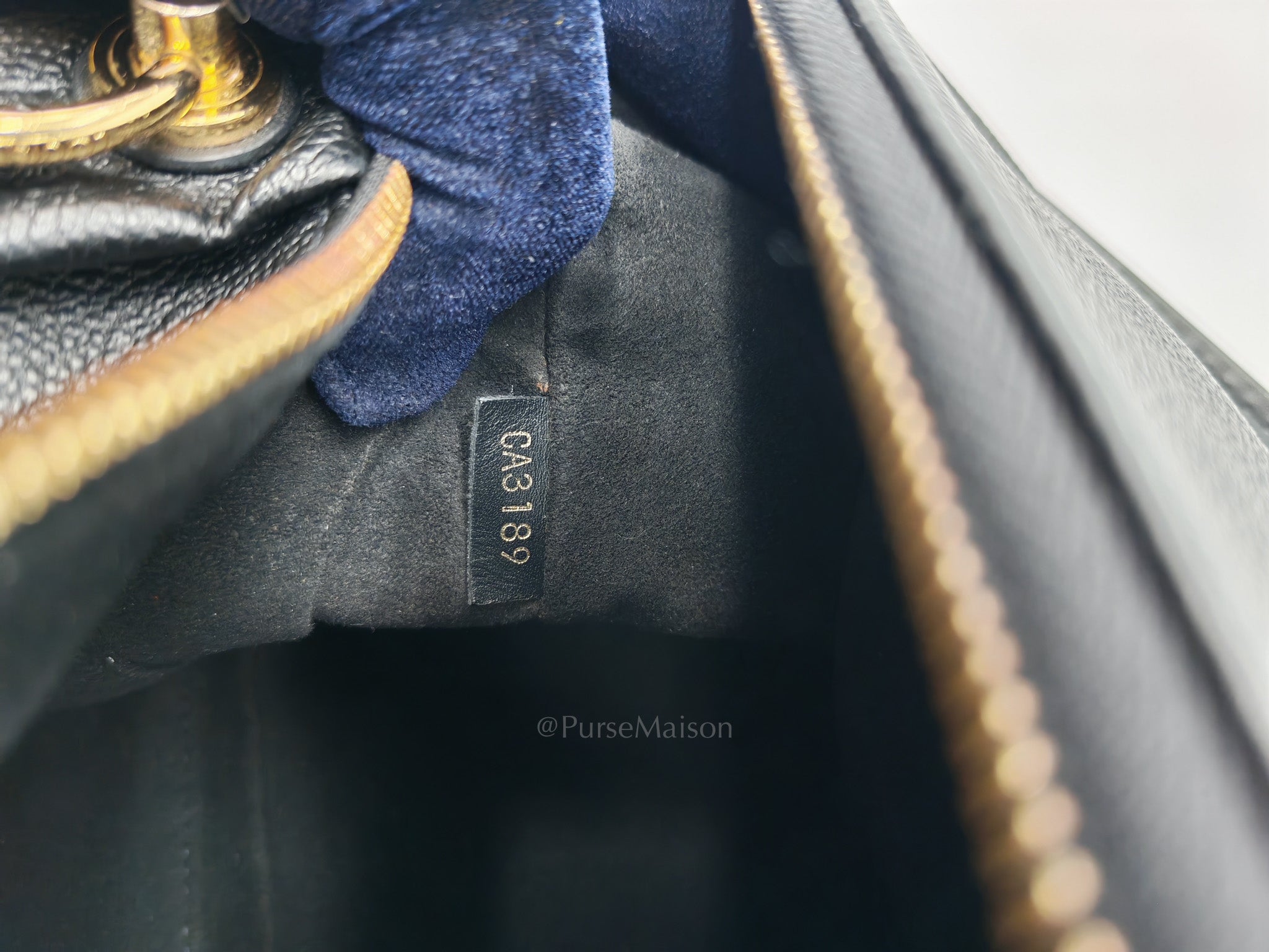 V Tote MM in Embossed Monogram Empreinte Leather & Gold Hardware (Datecode: CA3189) | Purse Maison Luxury Bags Shop