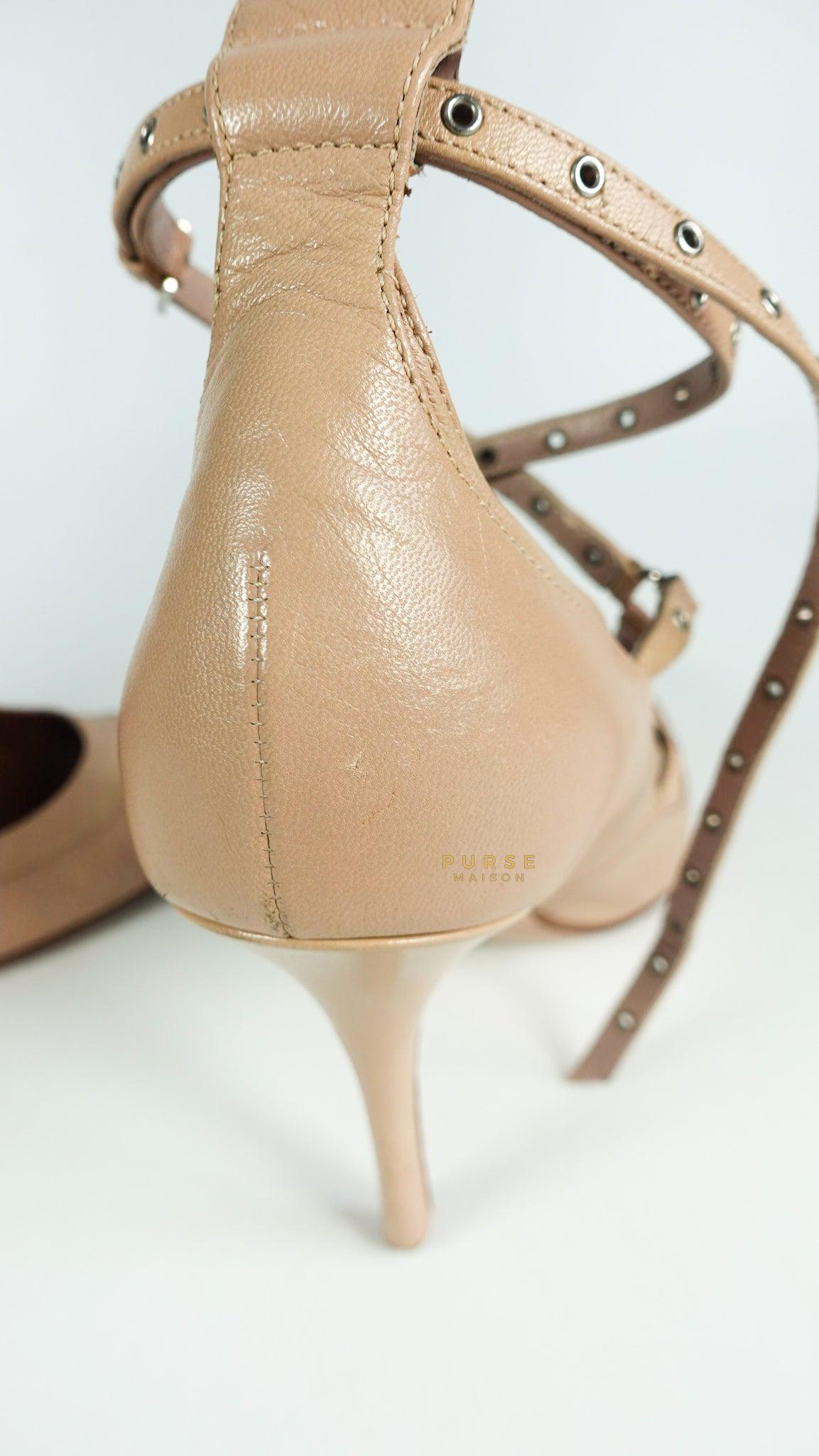 Valentino Garavani Nude Calf Love Latch Shoes (Size 37 EUR, 25cm)