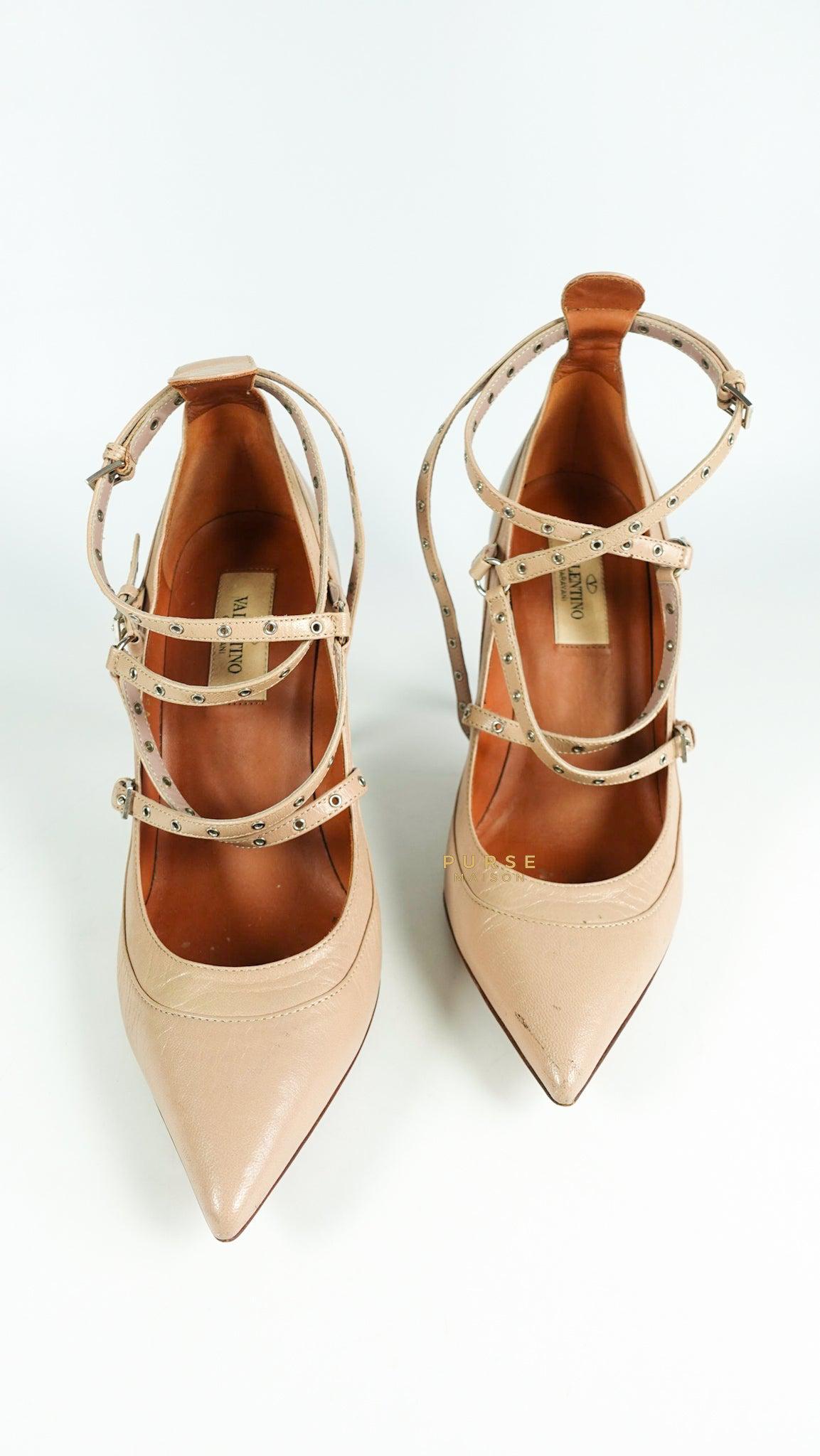 Valentino Garavani Nude Calf Love Latch Shoes (Size 37 EUR, 25cm)
