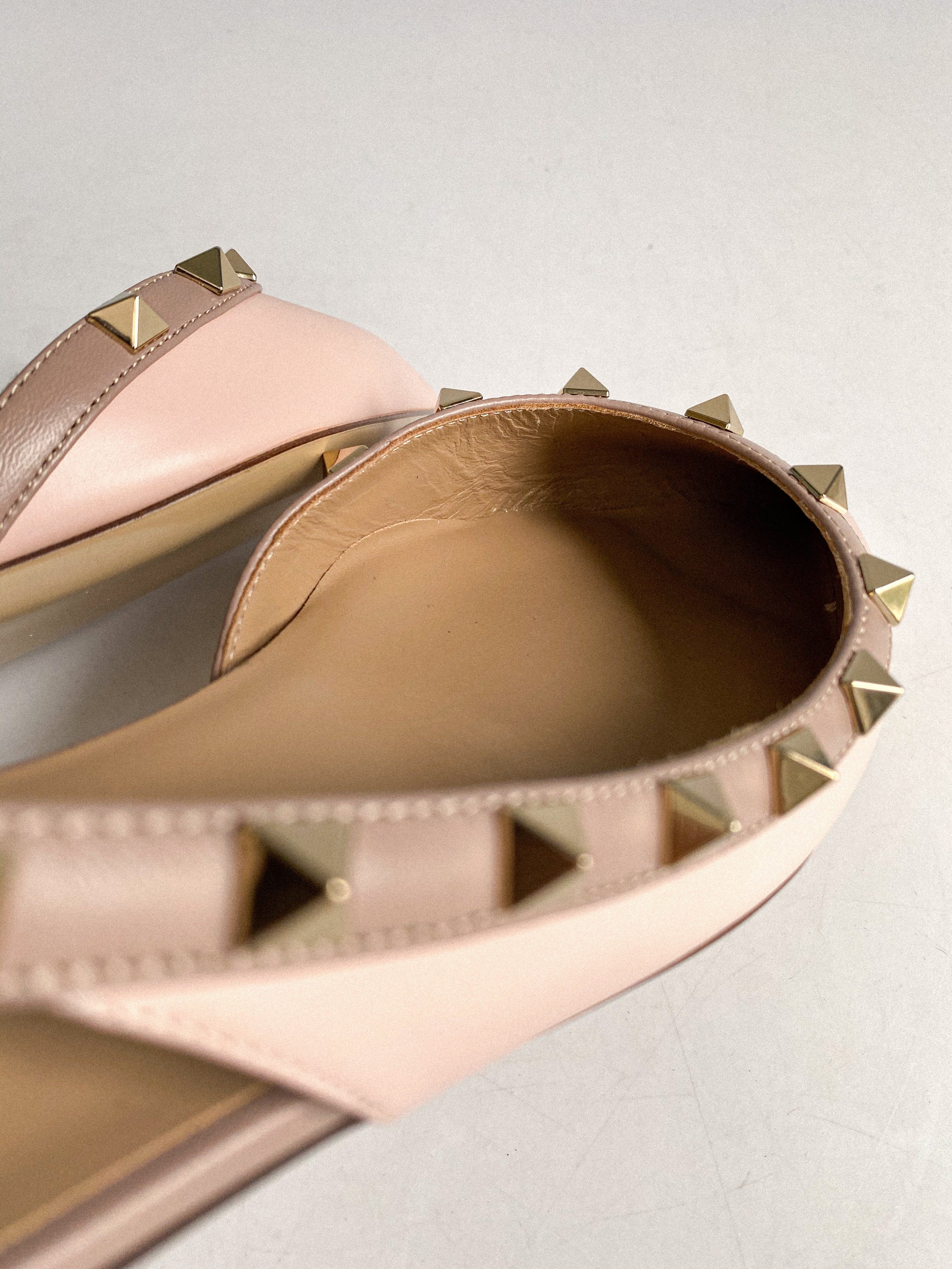 Valentino Garavani Rockstud Rose Aqua Slingback Flats Size 37 EU (25.5cm)