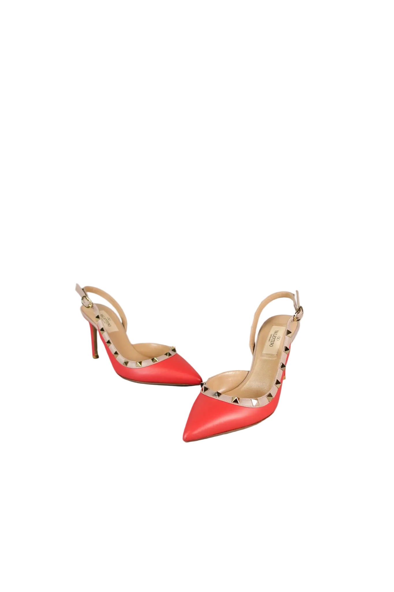 Red Leather Rockstud Slingback Pumps (Size 36EU 22.7cm) | Purse Maison Luxury Bags Shop