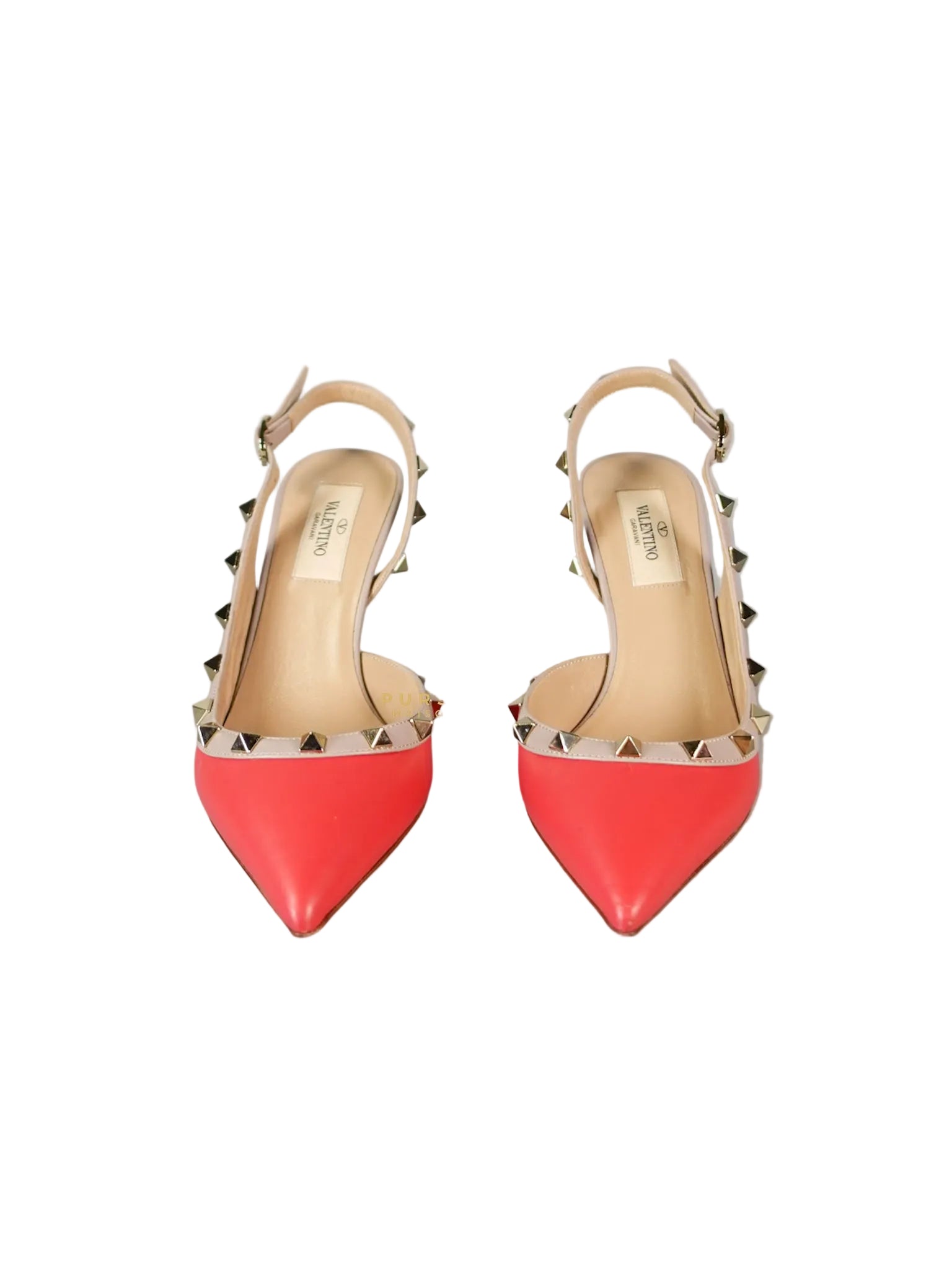 Red Leather Rockstud Slingback Pumps (Size 36EU 22.7cm) | Purse Maison Luxury Bags Shop
