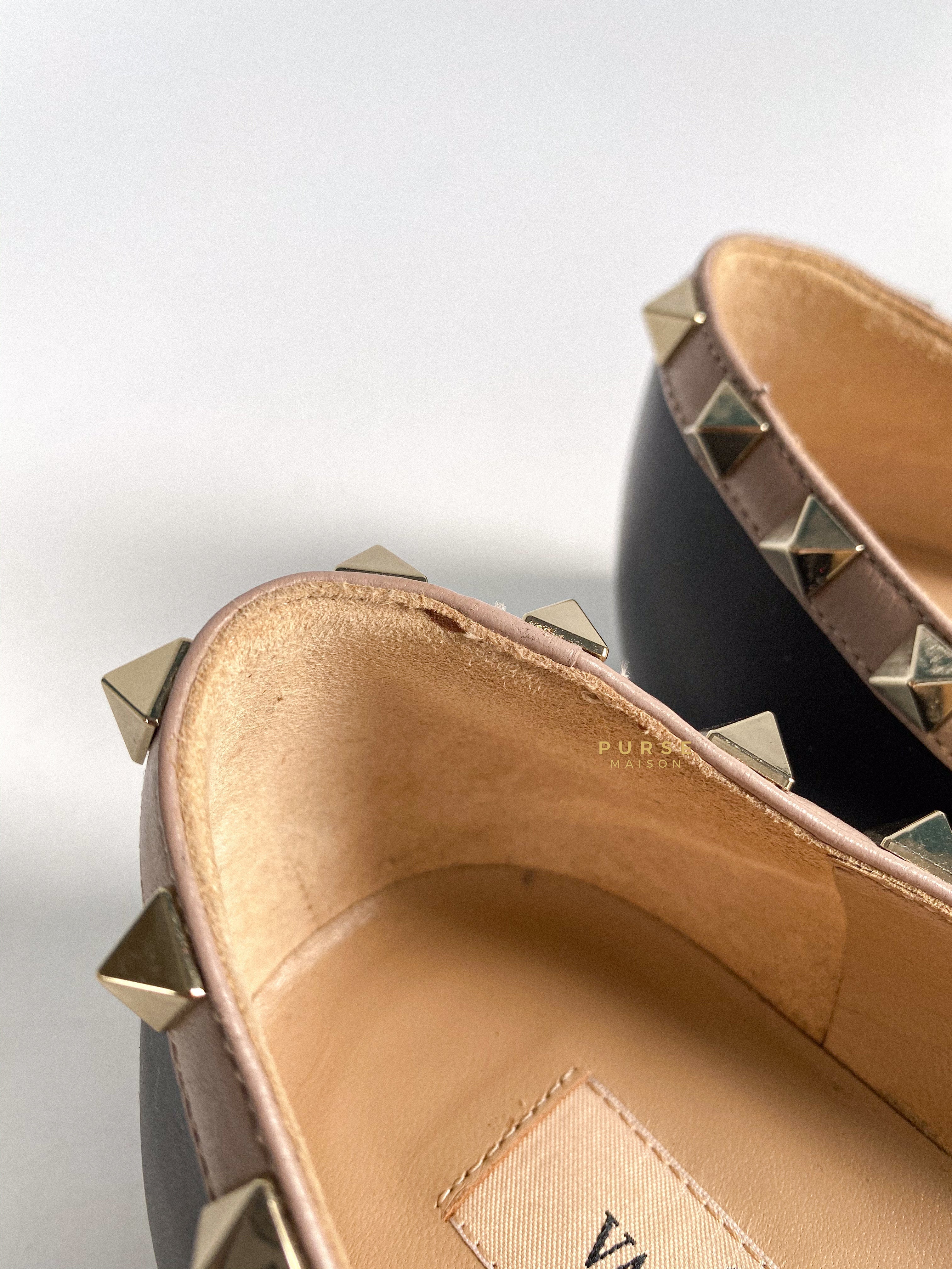 Valentino Rockstud Ballerina Flat Shoes Size 37.5 EU (25cm)