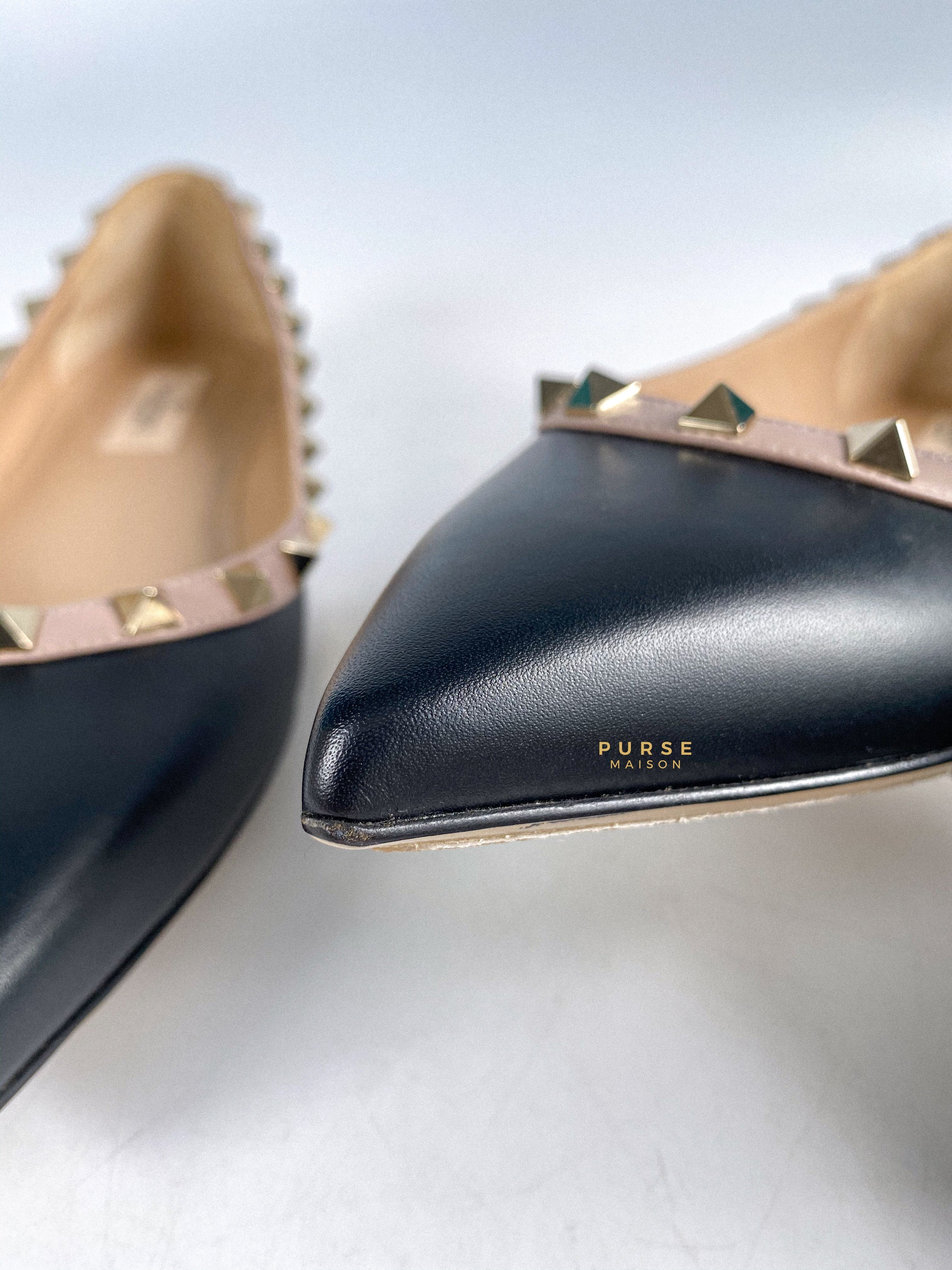 Valentino Rockstud Ballerina Flat Shoes Size 37.5 EU (25cm)