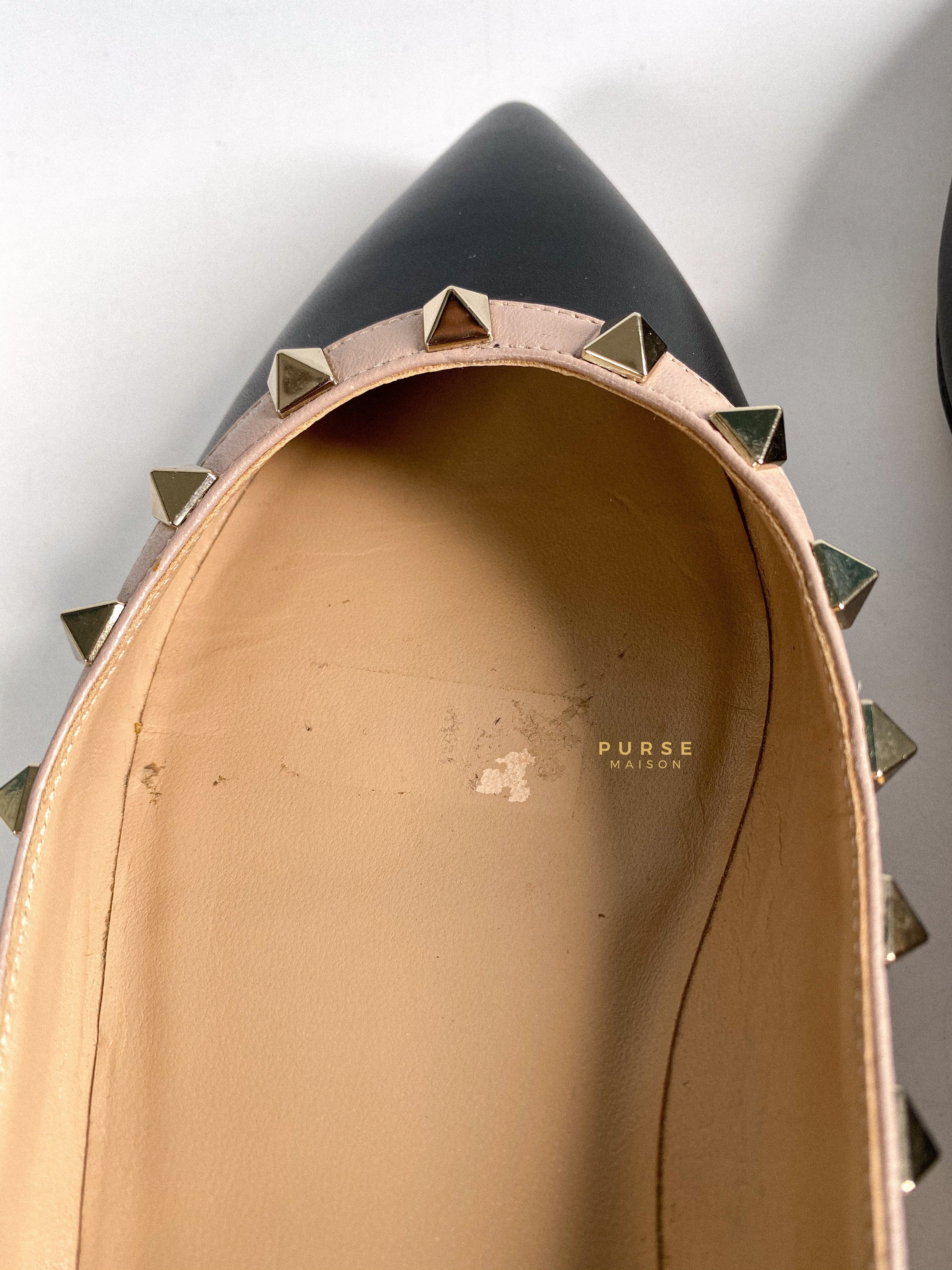 Valentino Rockstud Ballerina Flat Shoes Size 37.5 EU (25cm)