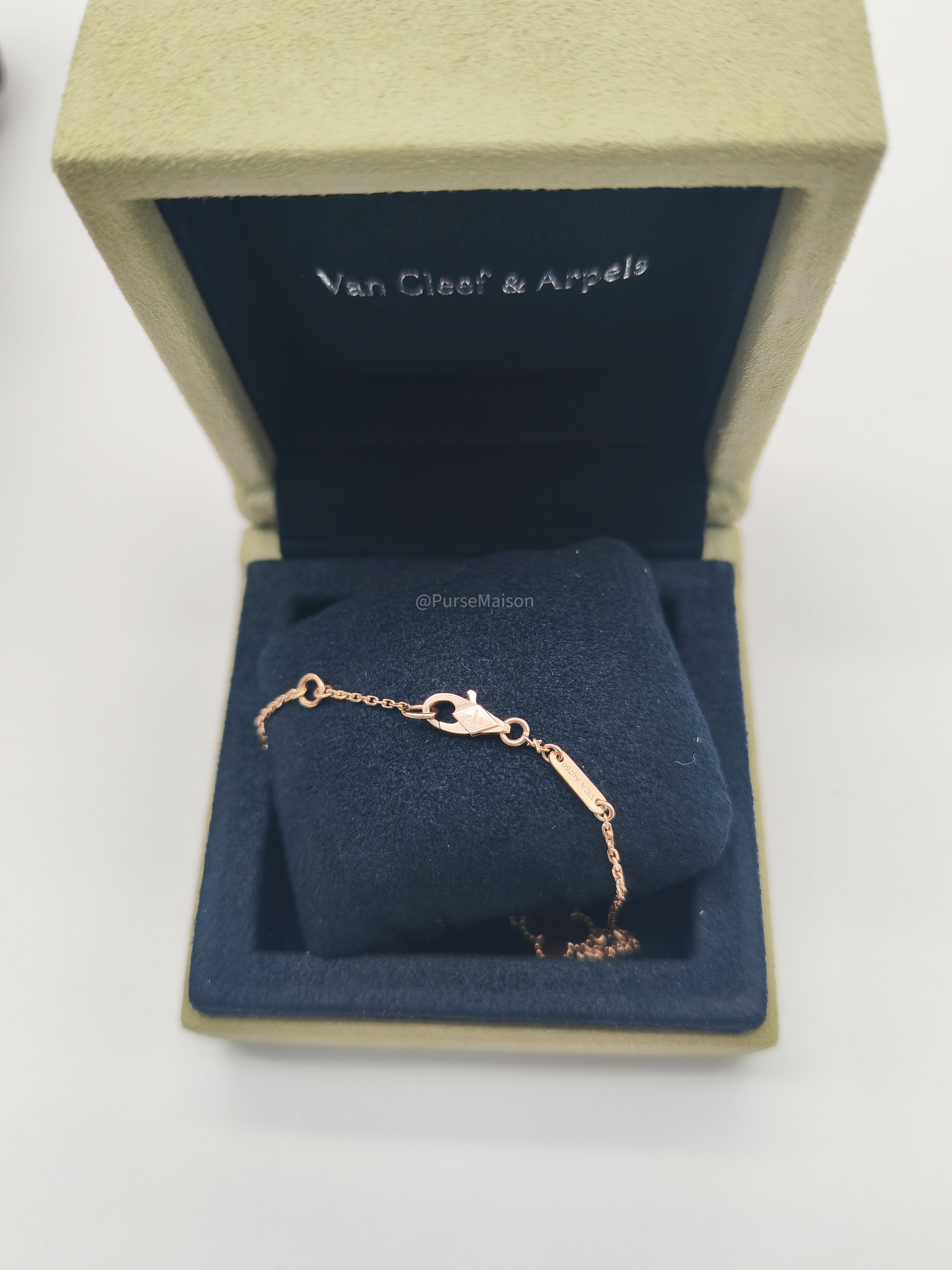 Van Cleef and Arpels Sweet Alhambra Carnelian Rose Gold Bracelet (2025) | Purse Maison Luxury Bags Shop