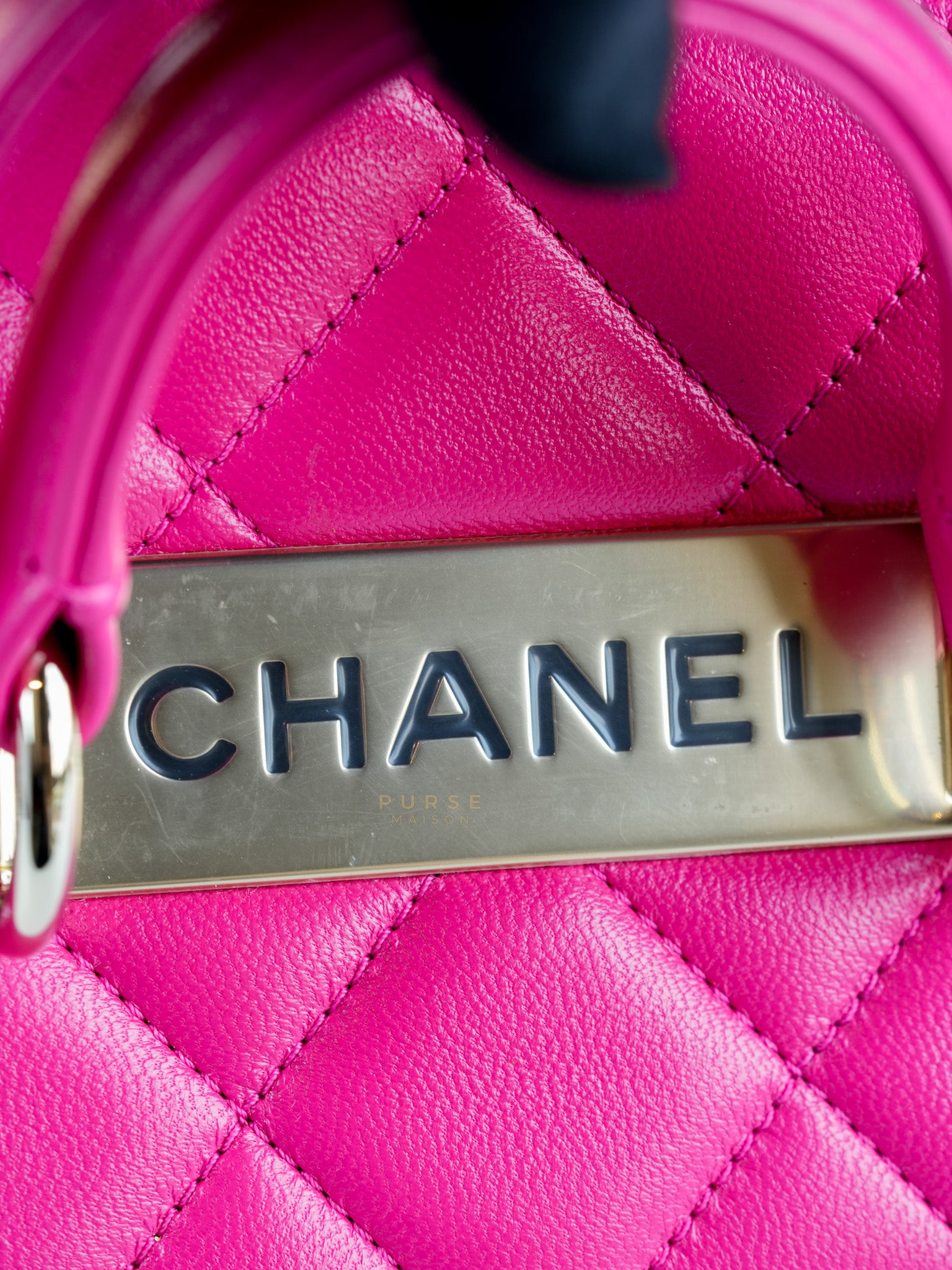 Vanity Bag Small in Pink Lambskin Leather and Light Gold Hardware Series 30 | Purse Maison Luxury Bags Shop