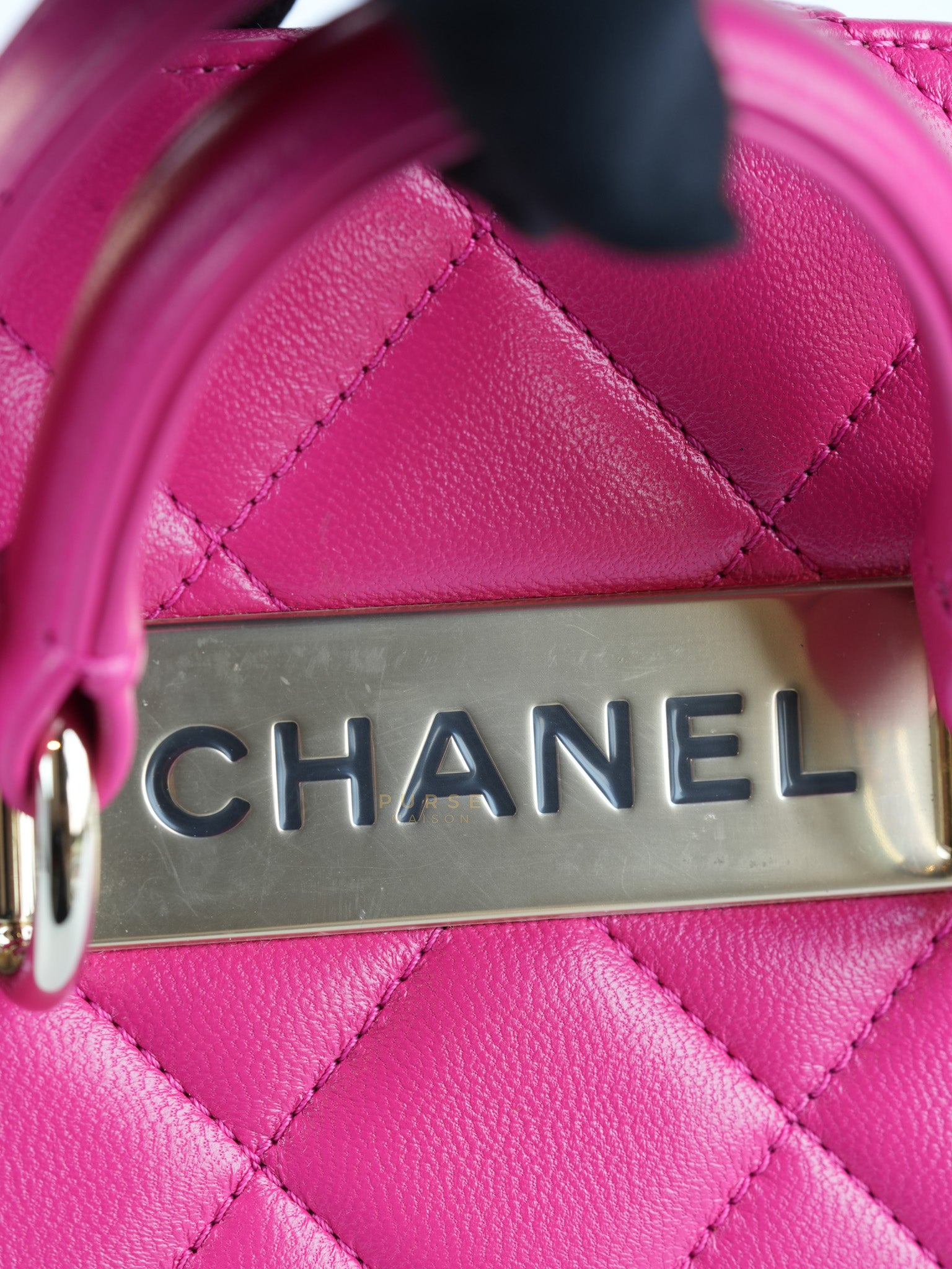 Vanity Bag Small in Pink Lambskin Leather and Light Gold Hardware Series 30 | Purse Maison Luxury Bags Shop