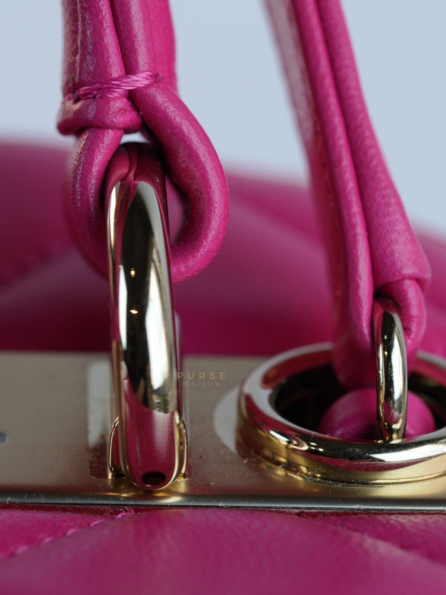 Vanity Bag Small in Pink Lambskin Leather and Light Gold Hardware Series 30 | Purse Maison Luxury Bags Shop