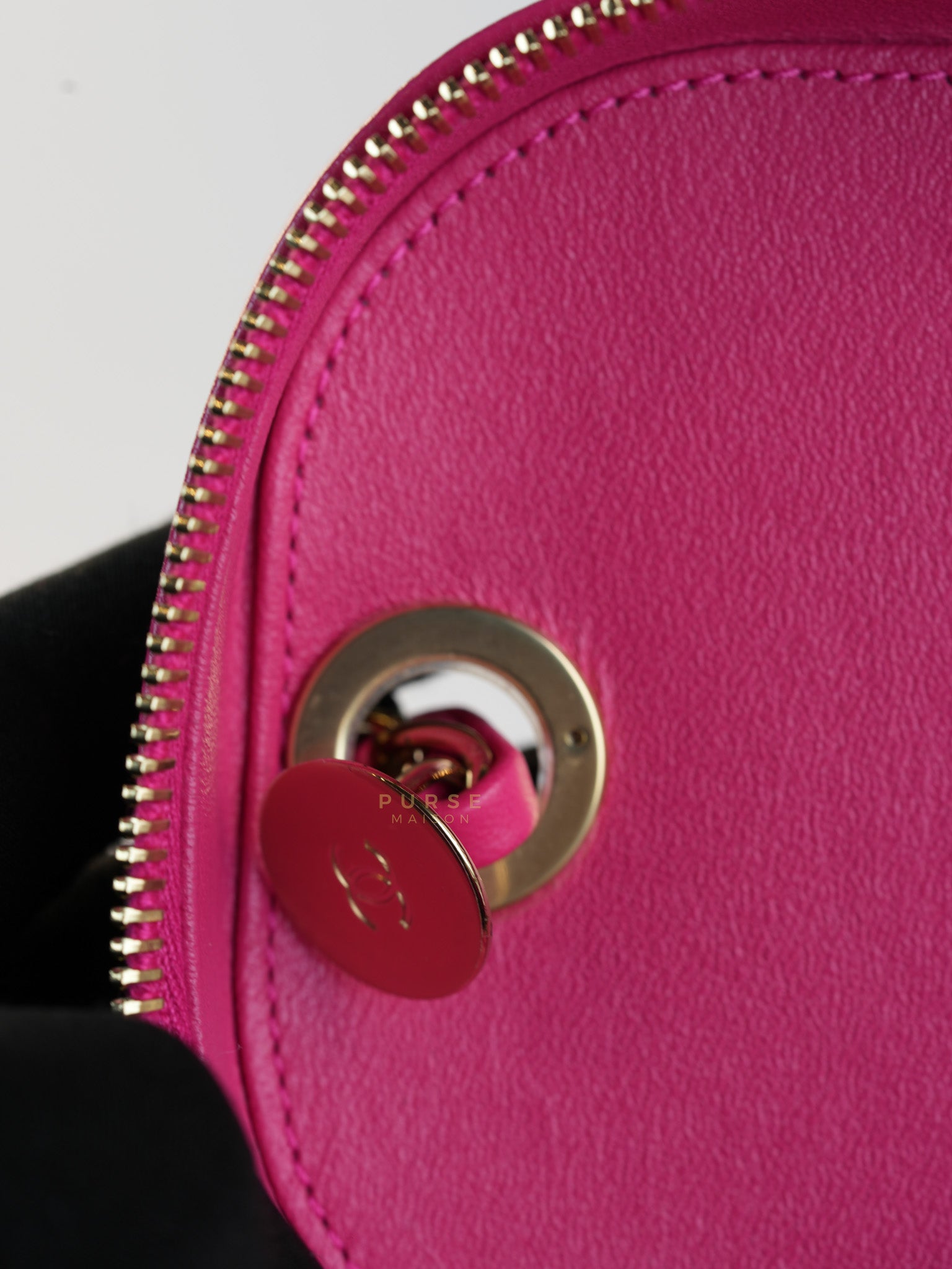 Vanity Bag Small in Pink Lambskin Leather and Light Gold Hardware Series 30 | Purse Maison Luxury Bags Shop
