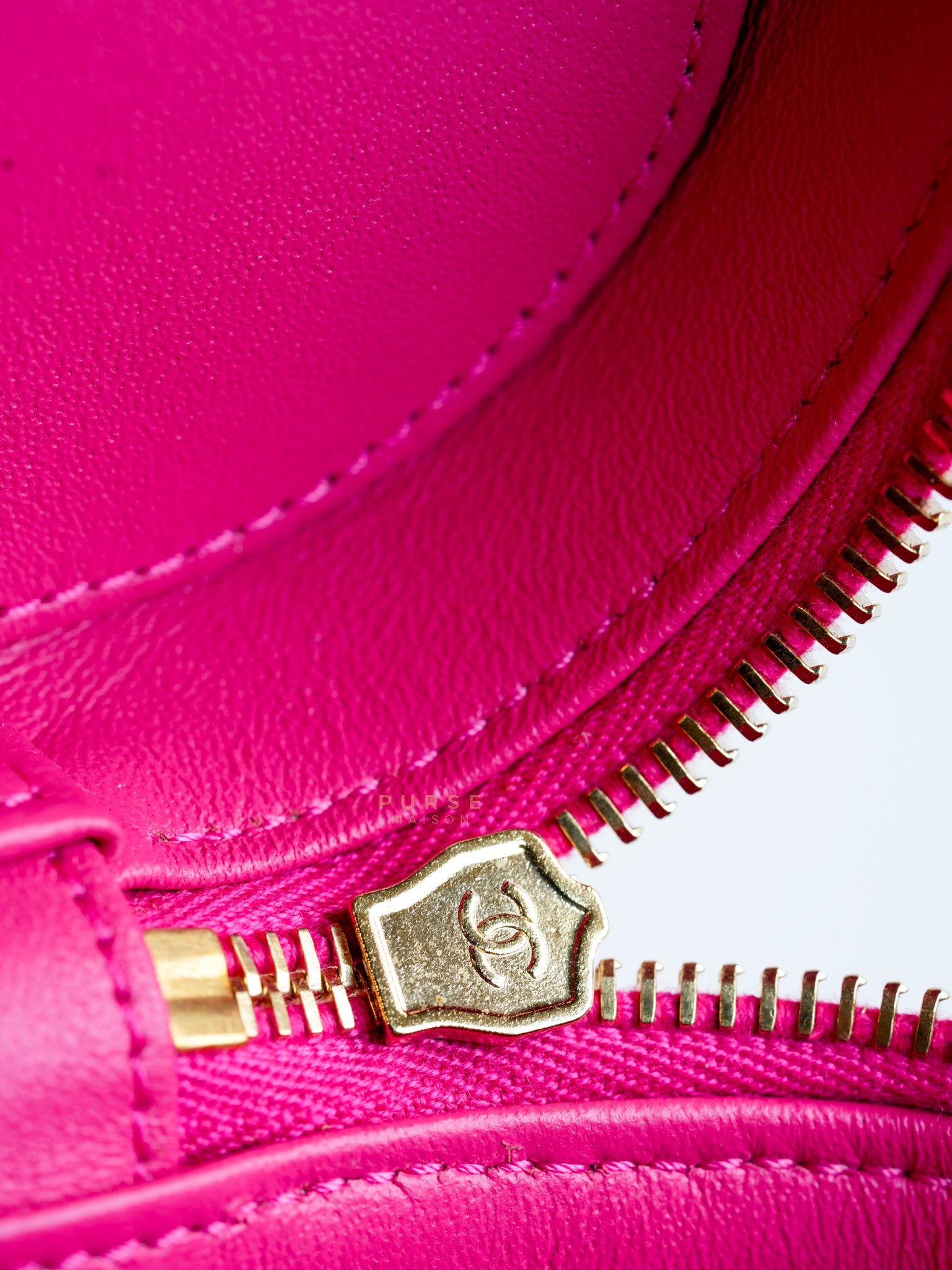 Vanity Bag Small in Pink Lambskin Leather and Light Gold Hardware Series 30 | Purse Maison Luxury Bags Shop