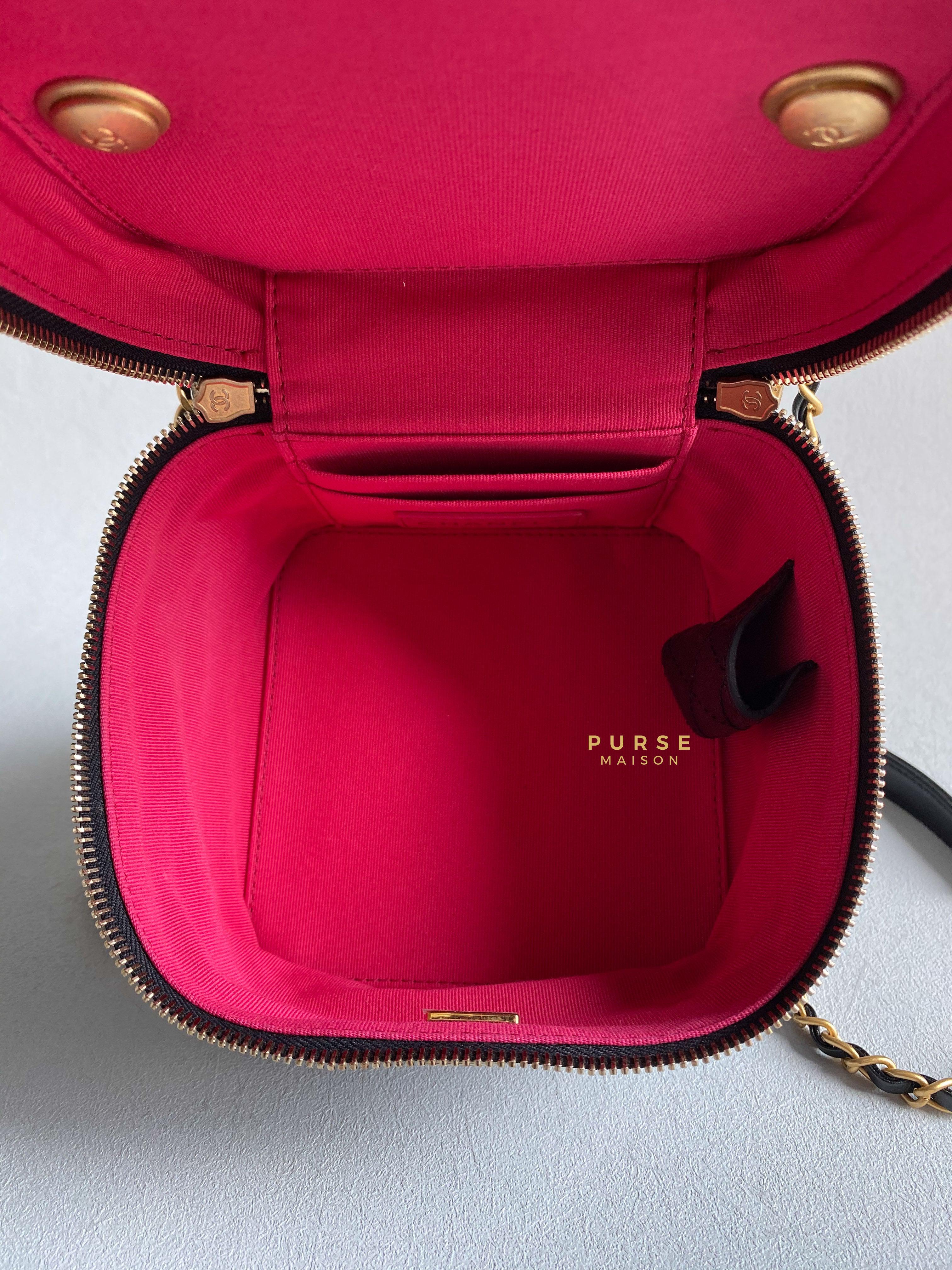 Chanel Vanity Case 22s Lambskin Leather in Aged Gold Hardware (Microchip) | Purse Maison Luxury Bags Shop