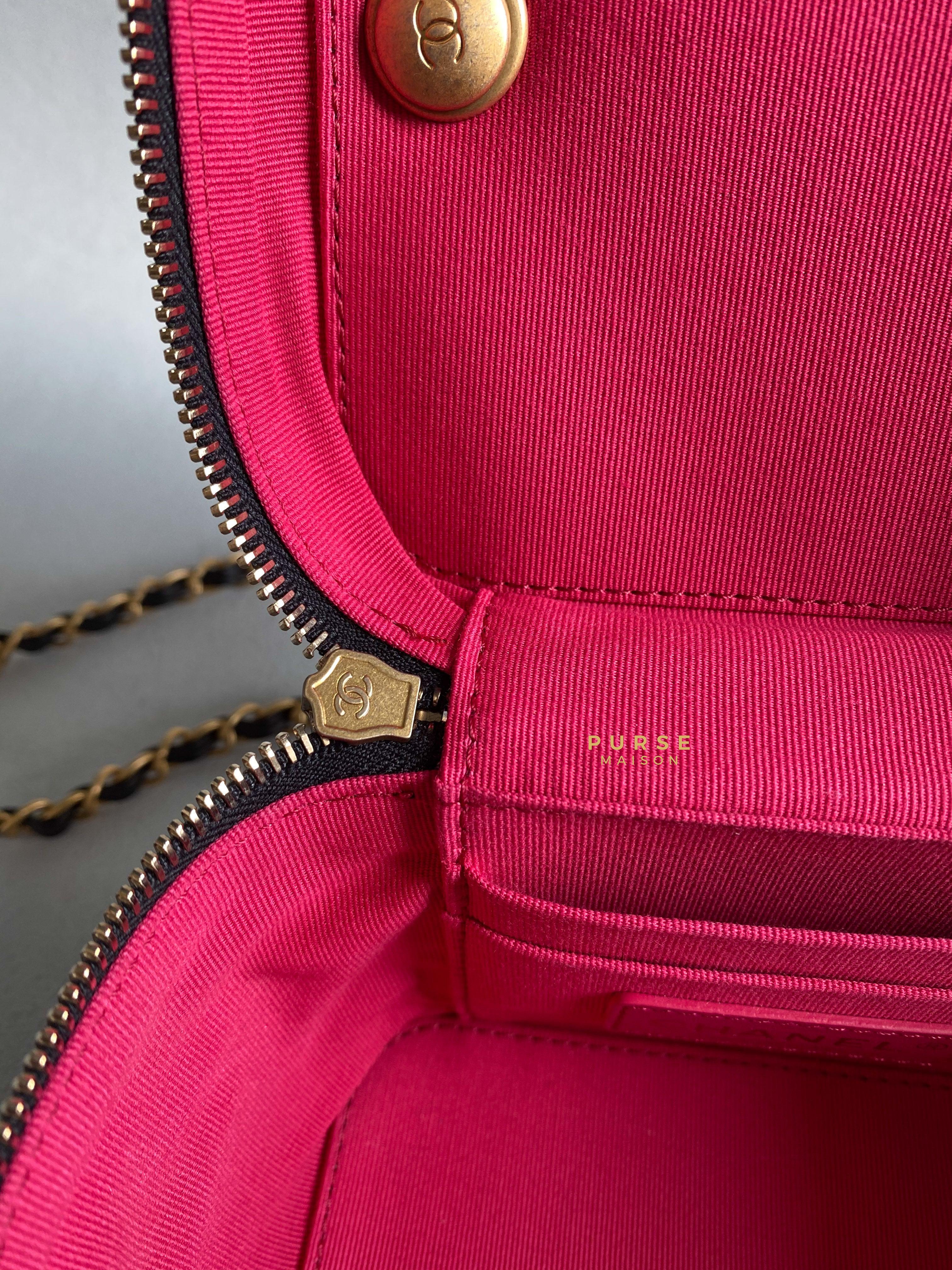 Chanel Vanity Case 22s Lambskin Leather in Aged Gold Hardware (Microchip) | Purse Maison Luxury Bags Shop