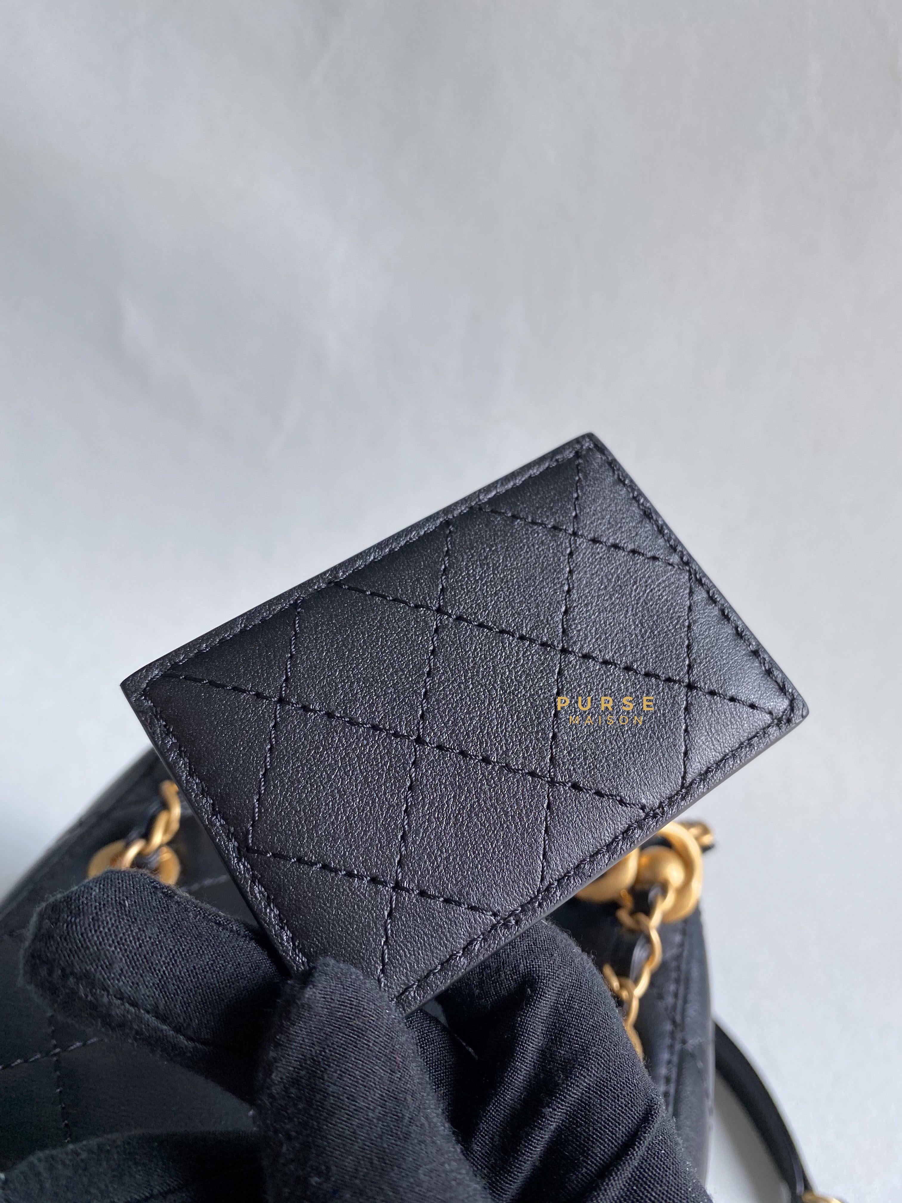 Chanel Vanity Case 22s Lambskin Leather in Aged Gold Hardware (Microchip) | Purse Maison Luxury Bags Shop