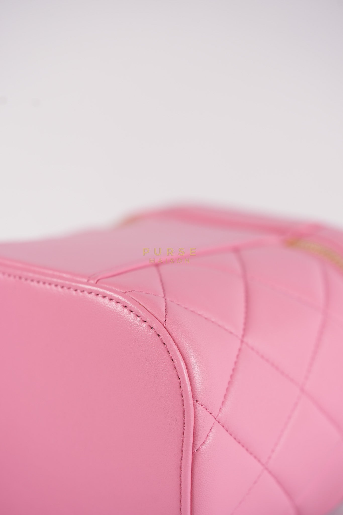 Vanity Case Bag in Pink Quilted Lambskin Leather & Gold Hardware Series 30 | Purse Maison Luxury Bags Shop