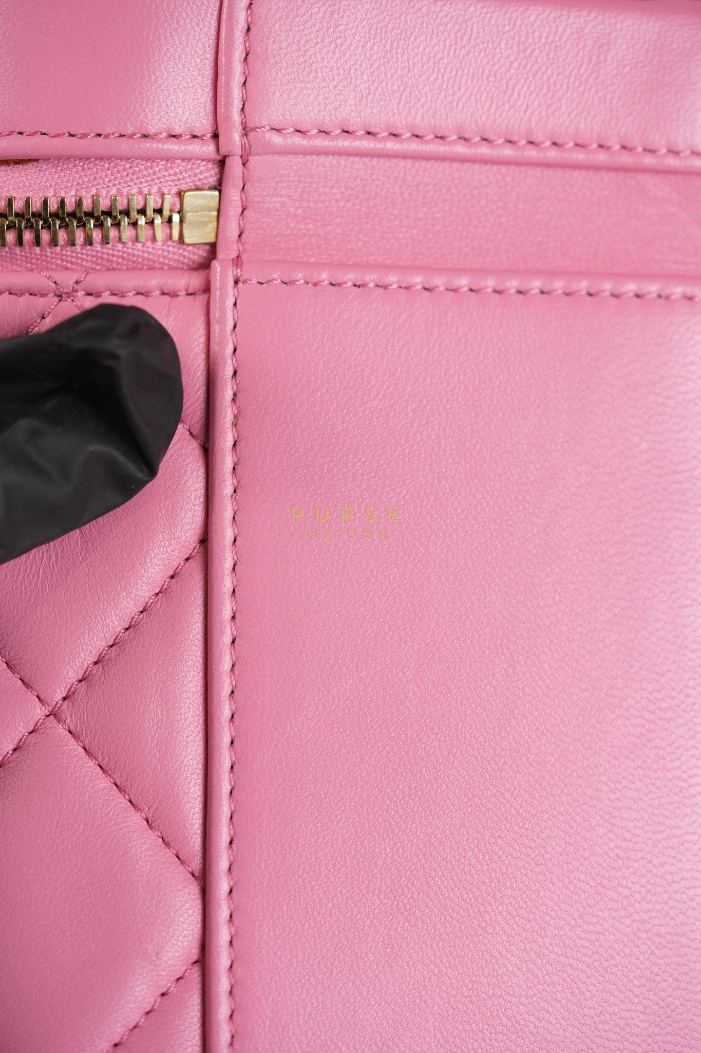 Vanity Case Bag in Pink Quilted Lambskin Leather & Gold Hardware Series 30 | Purse Maison Luxury Bags Shop