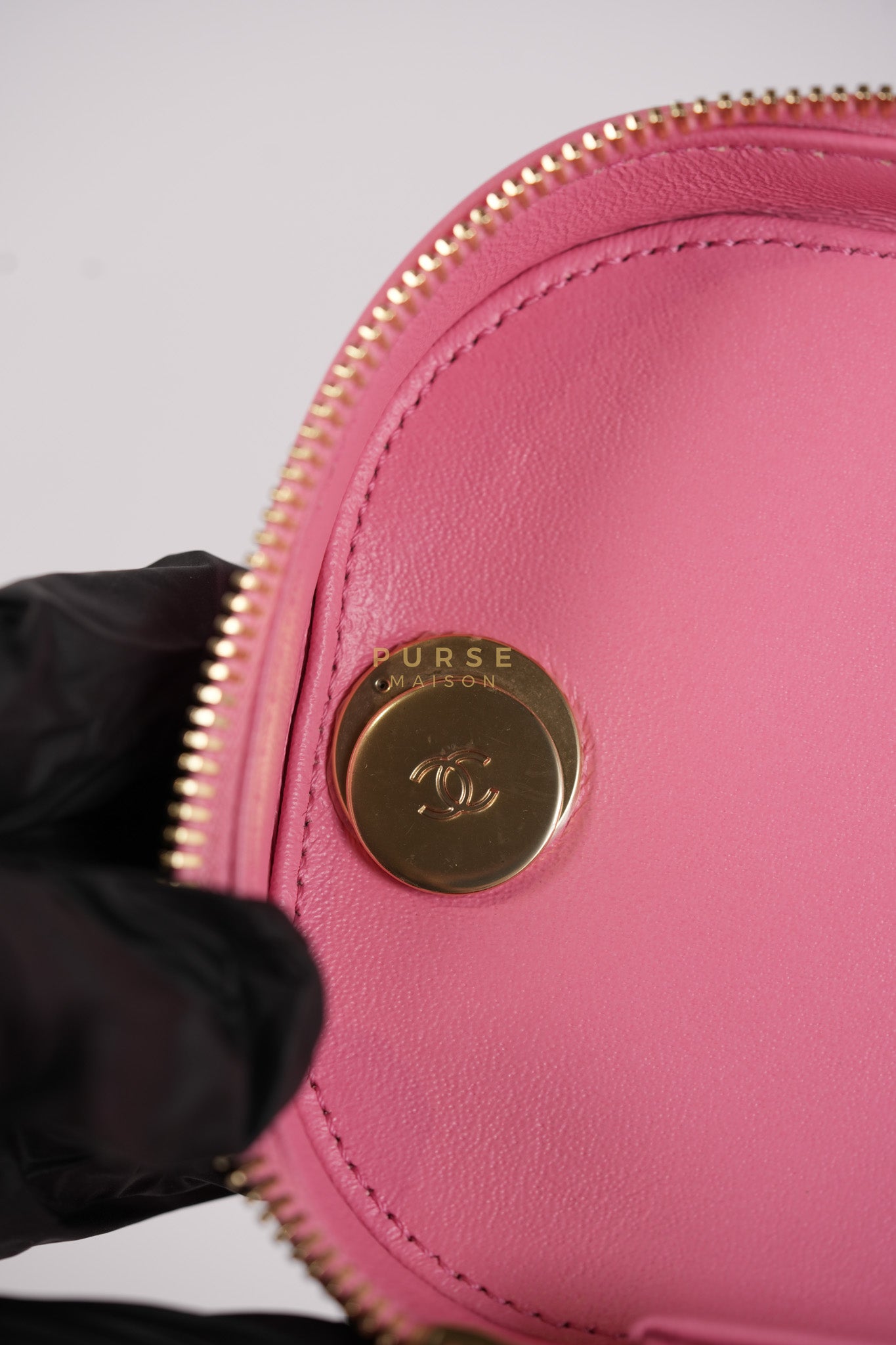 Vanity Case Bag in Pink Quilted Lambskin Leather & Gold Hardware Series 30 | Purse Maison Luxury Bags Shop