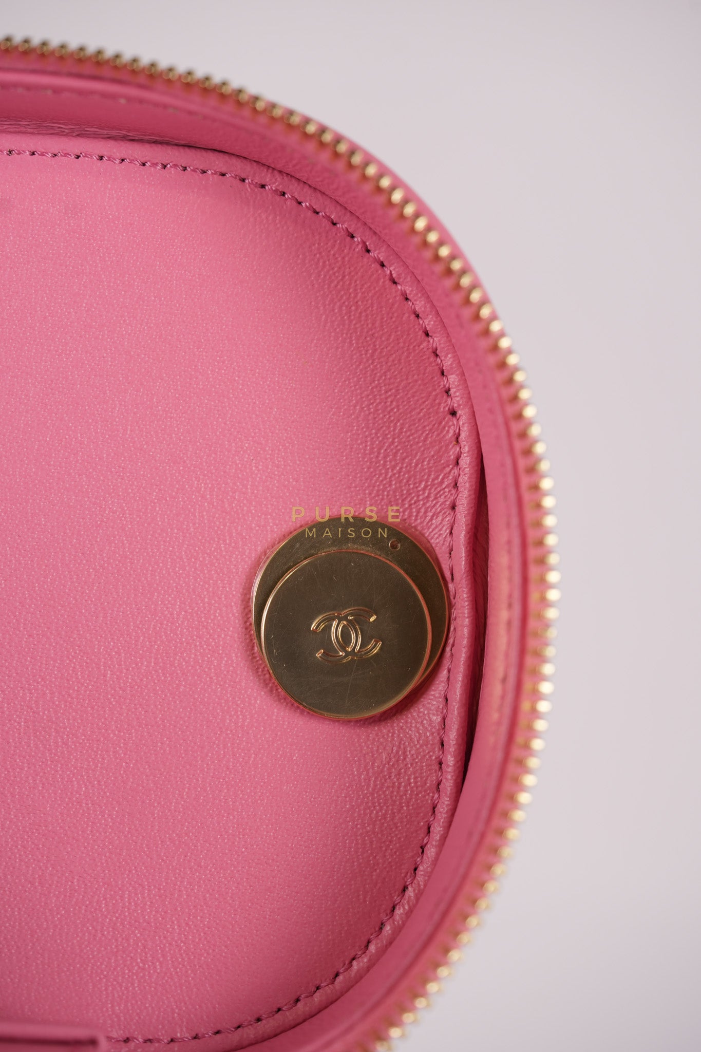 Vanity Case Bag in Pink Quilted Lambskin Leather & Gold Hardware Series 30 | Purse Maison Luxury Bags Shop