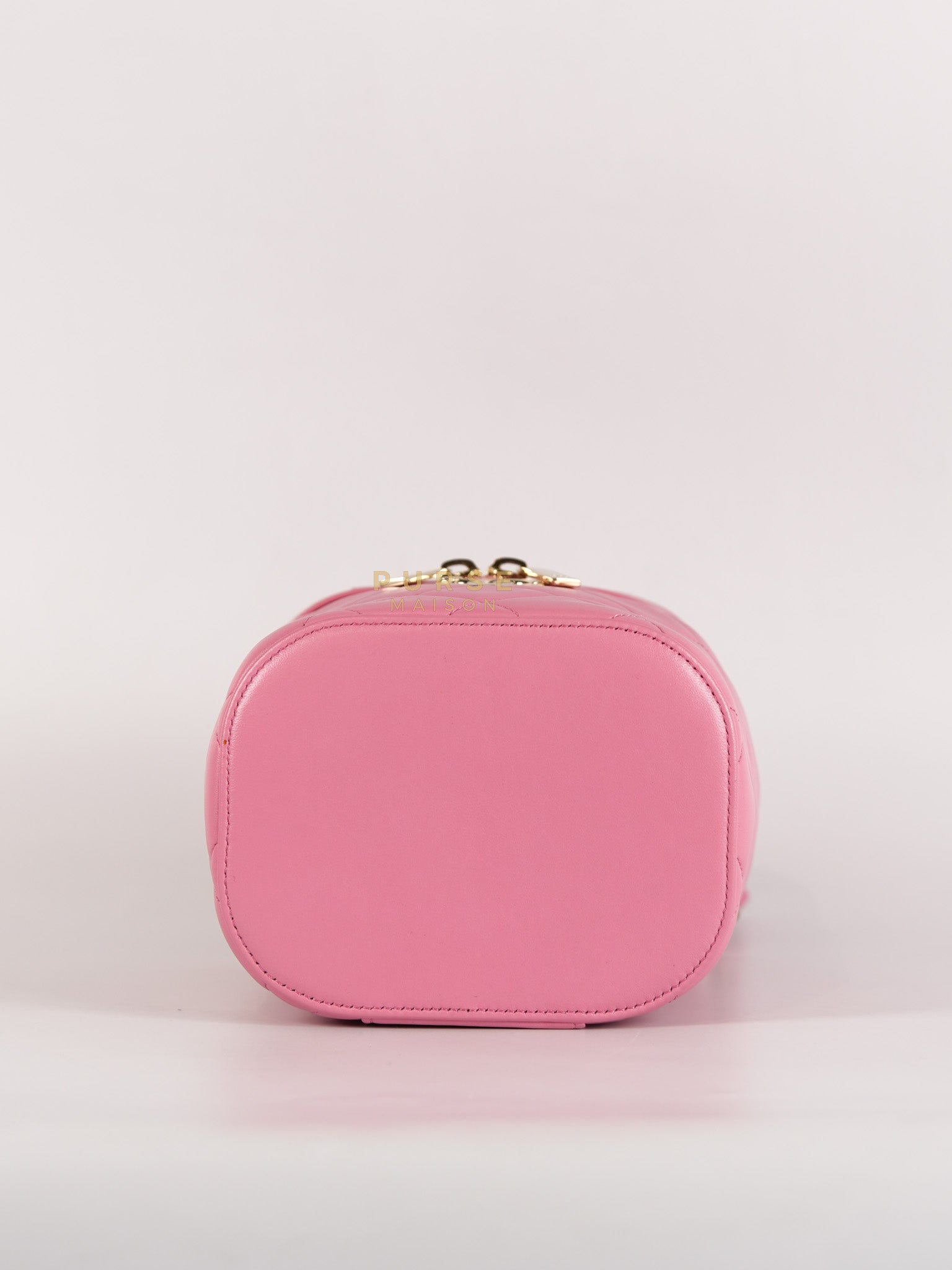 Vanity Case Bag in Pink Quilted Lambskin Leather & Gold Hardware Series 30 | Purse Maison Luxury Bags Shop