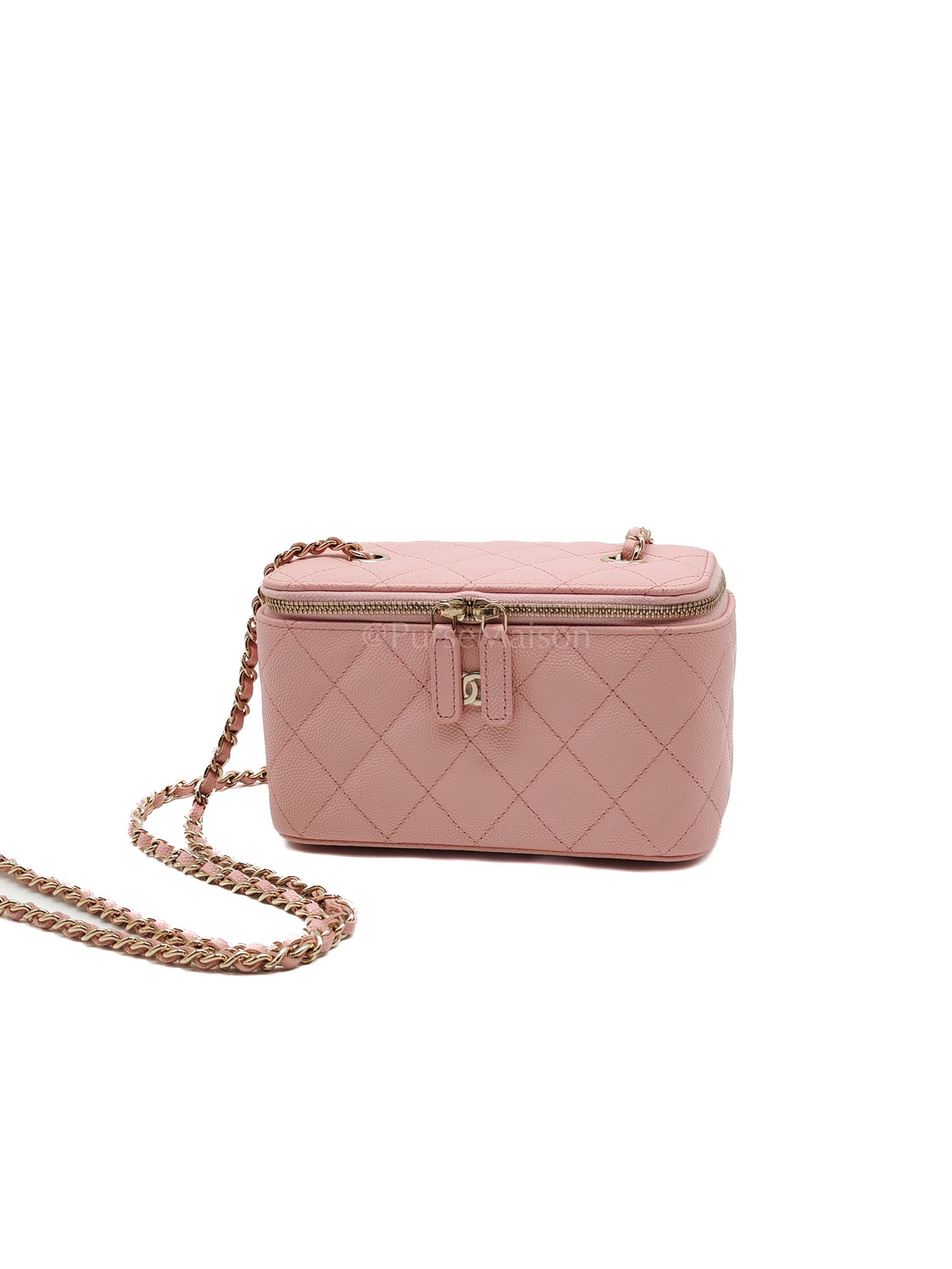 Vanity in Rose Pink Quilted Caviar Leather and Light Gold Hardware Series 31 | Purse Maison Luxury Bags Shop