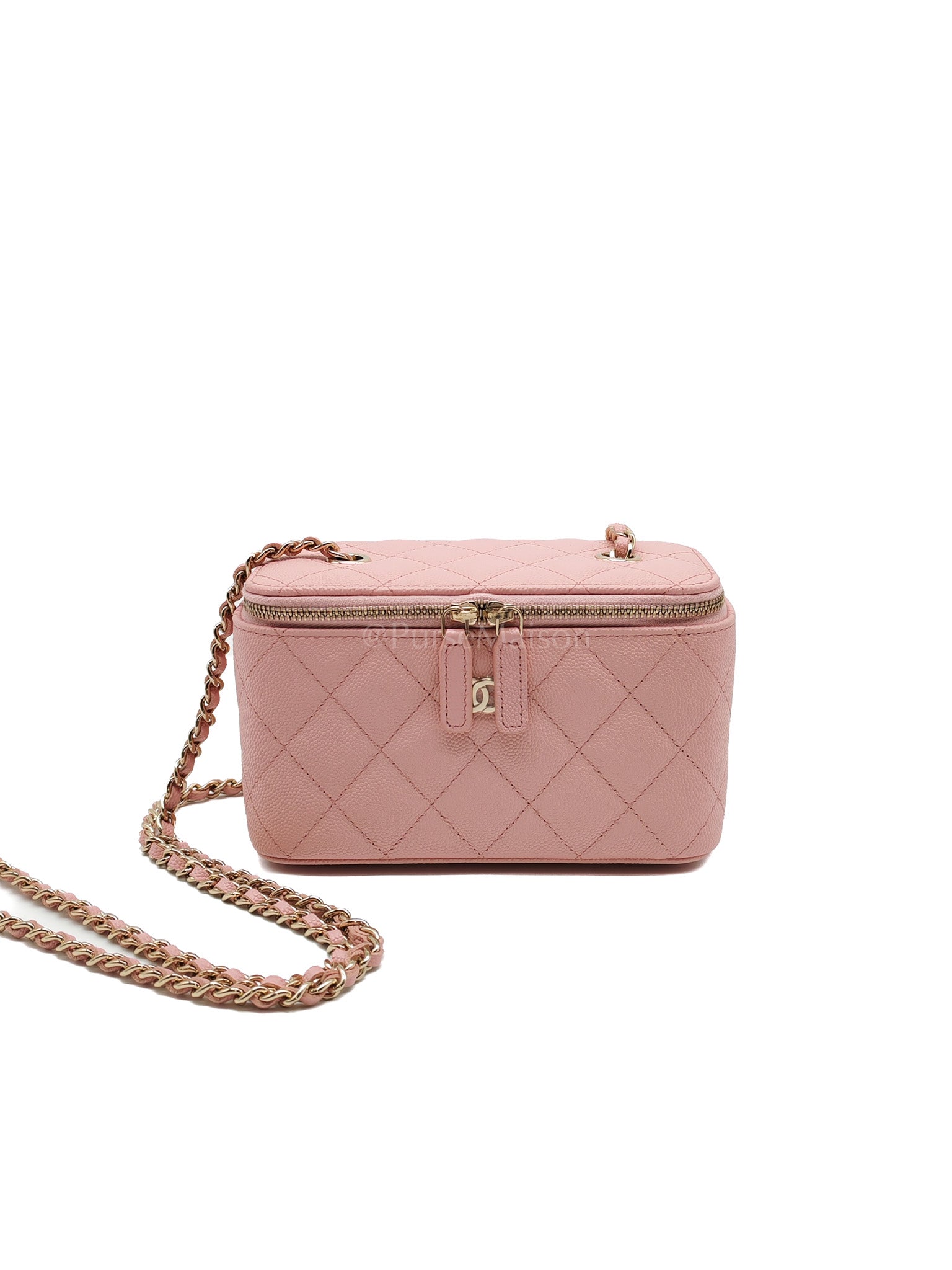 Vanity in Rose Pink Quilted Caviar Leather and Light Gold Hardware Series 31 | Purse Maison Luxury Bags Shop