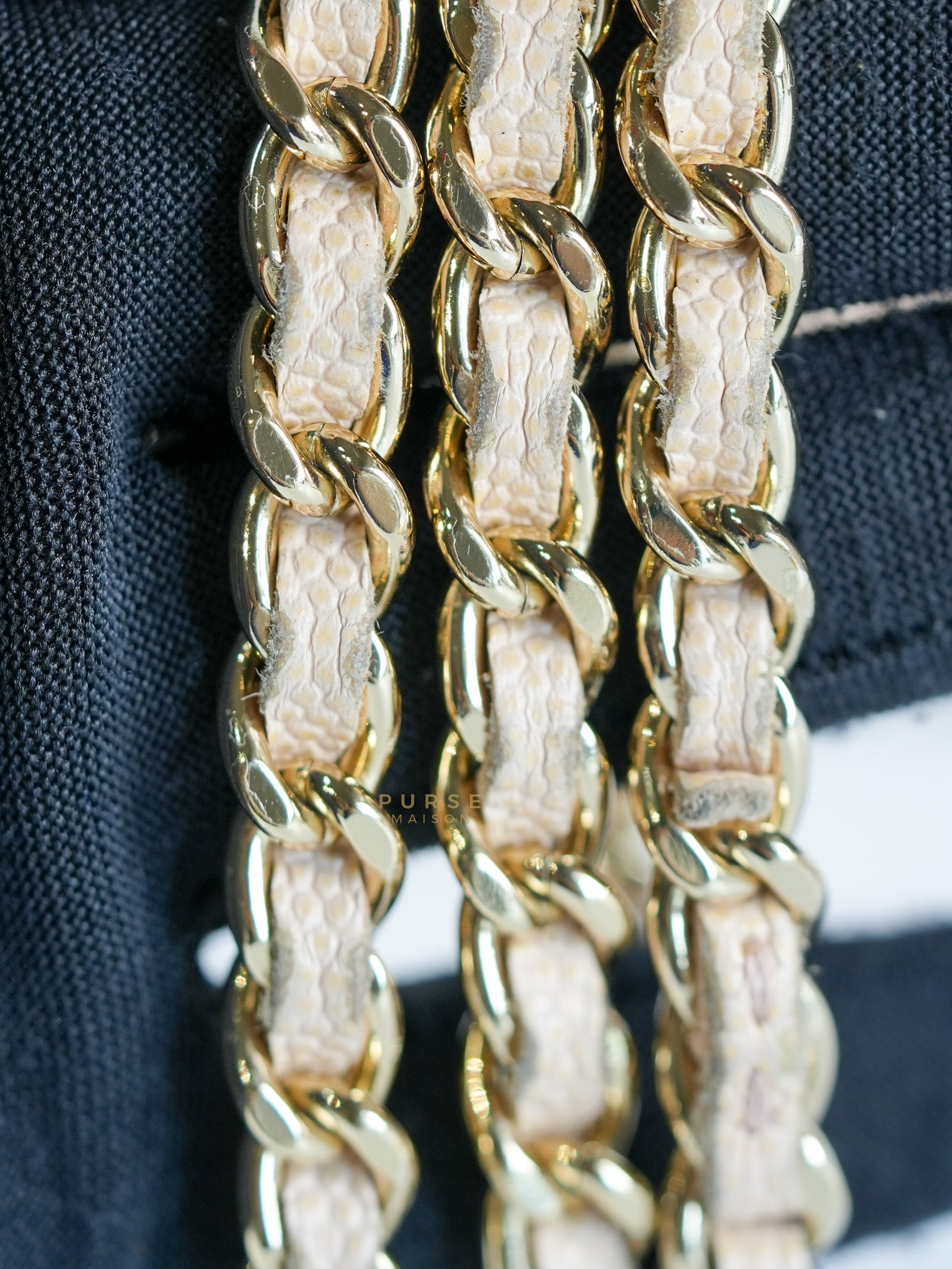 Vanity Light Beige in Caviar Leather and Light Gold Hardware Series 31 | Purse Maison Luxury Bags Shop