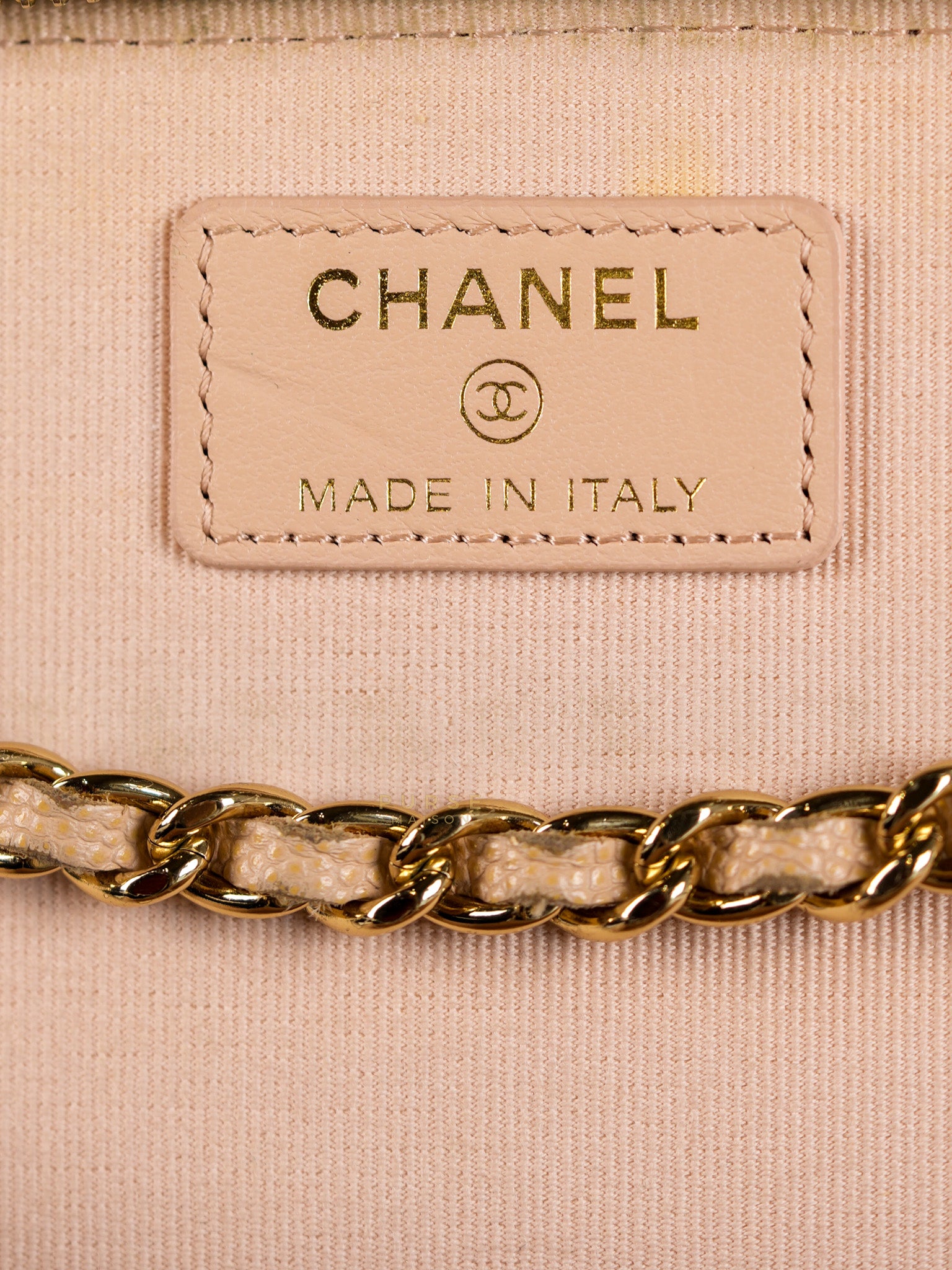 Vanity Light Beige in Caviar Leather and Light Gold Hardware Series 31 | Purse Maison Luxury Bags Shop