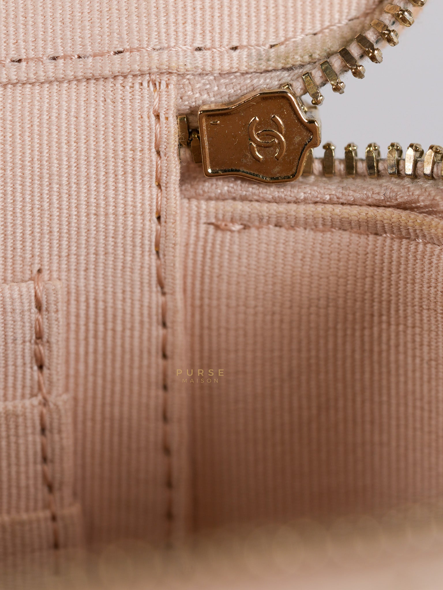 Vanity Light Beige in Caviar Leather and Light Gold Hardware Series 31 | Purse Maison Luxury Bags Shop