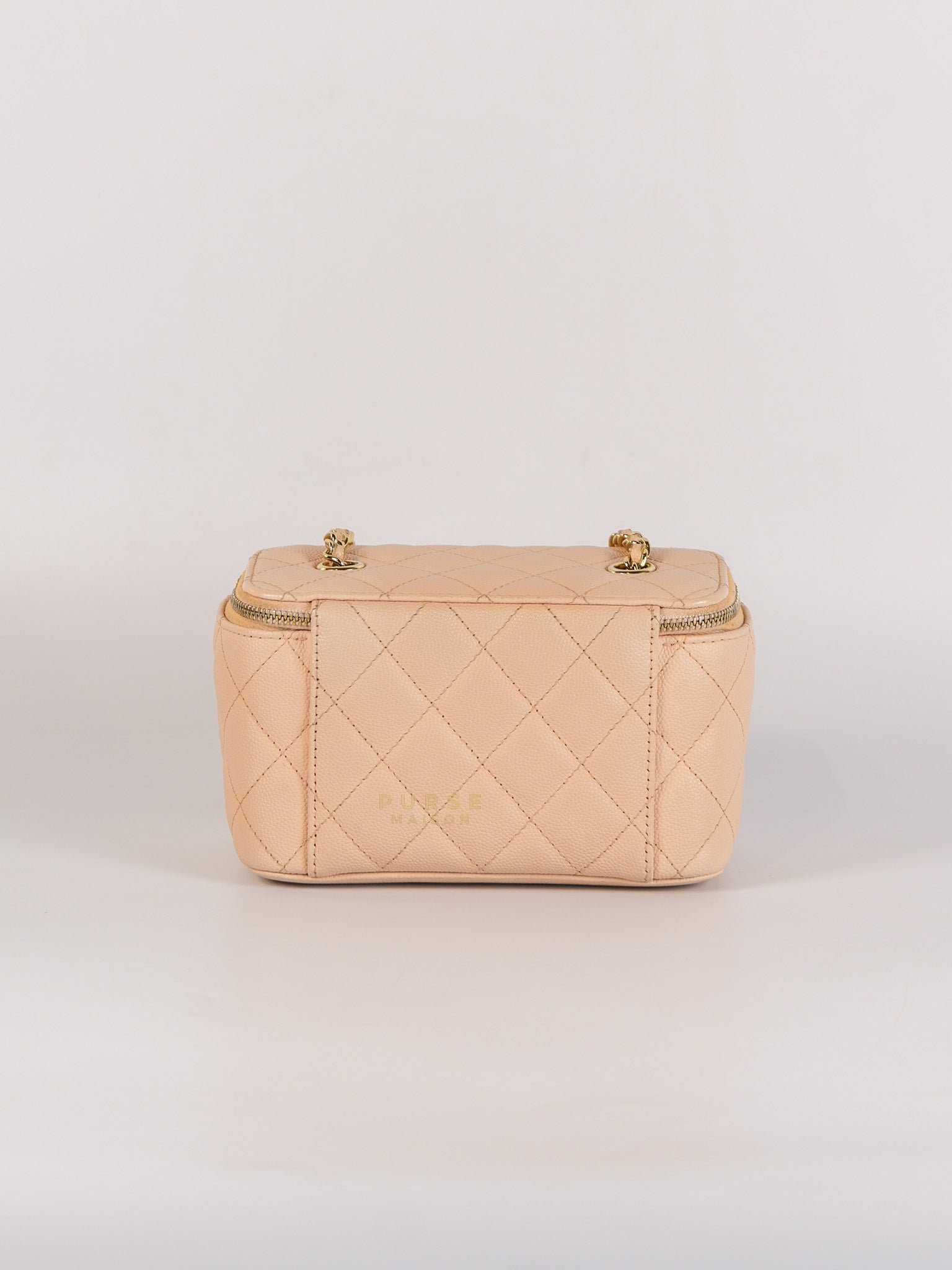 Vanity Light Beige in Caviar Leather and Light Gold Hardware Series 31 | Purse Maison Luxury Bags Shop