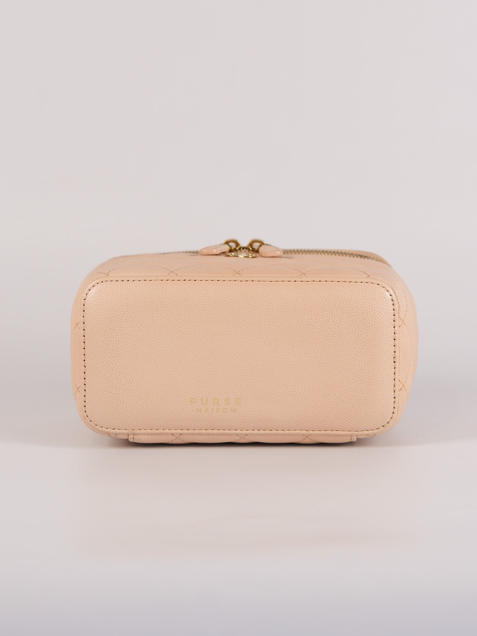 Vanity Light Beige in Caviar Leather and Light Gold Hardware Series 31 | Purse Maison Luxury Bags Shop