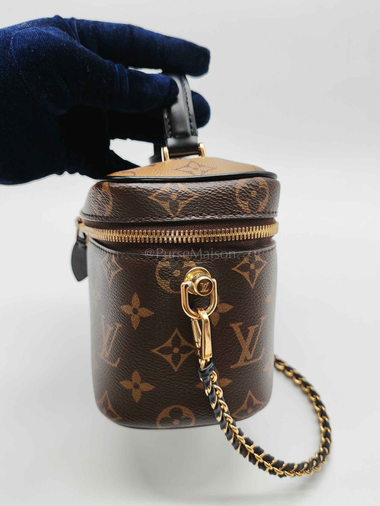 Vanity Top Handle PM in Reverse Monogram Canvas Shoulder Bag (Microchip) | Purse Maison Luxury Bags Shop