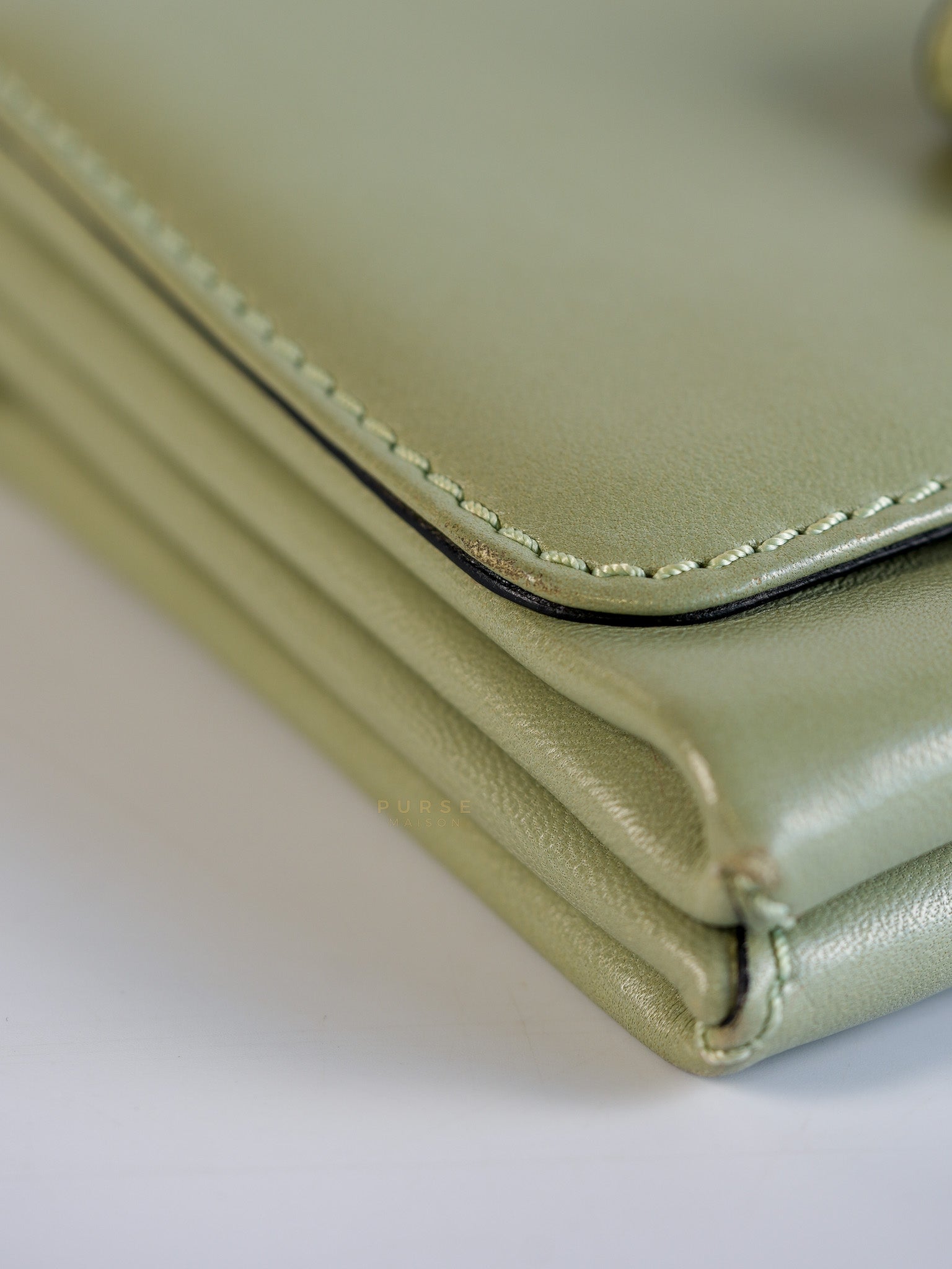 Vavavoom Rockstud Light Green Leather | Purse Maison Luxury Bags Shop