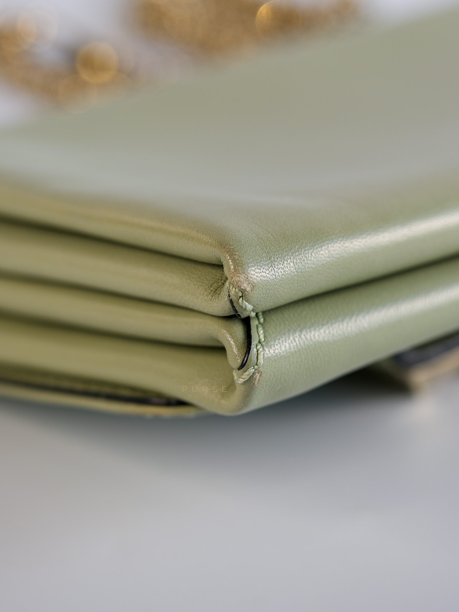 Vavavoom Rockstud Light Green Leather | Purse Maison Luxury Bags Shop