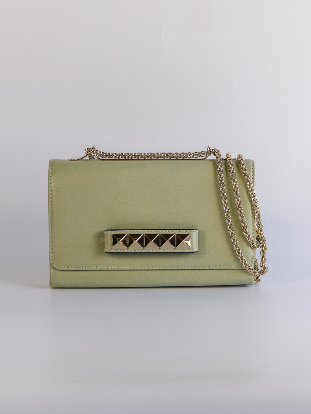 Vavavoom Rockstud Light Green Leather | Purse Maison Luxury Bags Shop