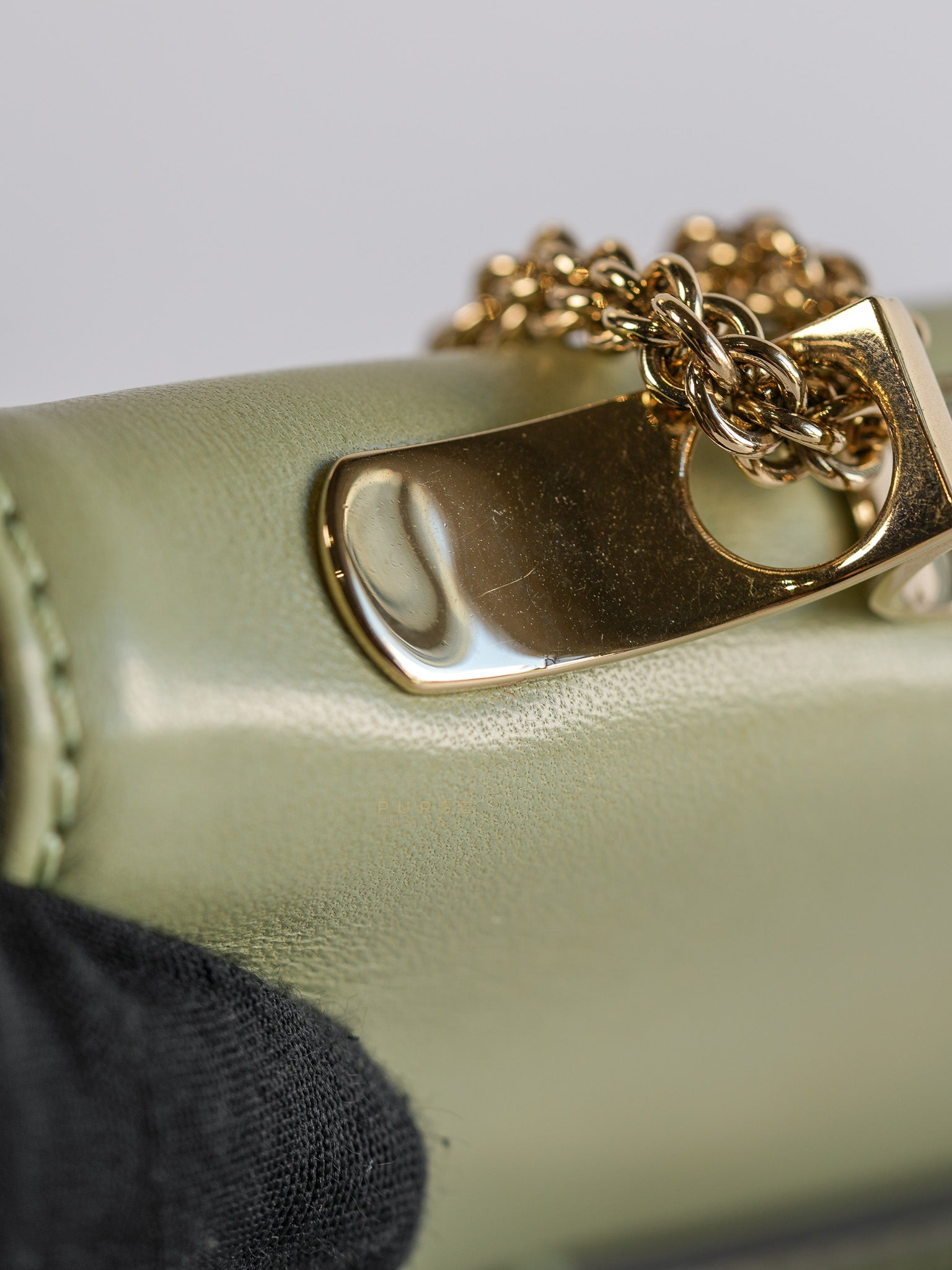 Vavavoom Rockstud Light Green Leather | Purse Maison Luxury Bags Shop
