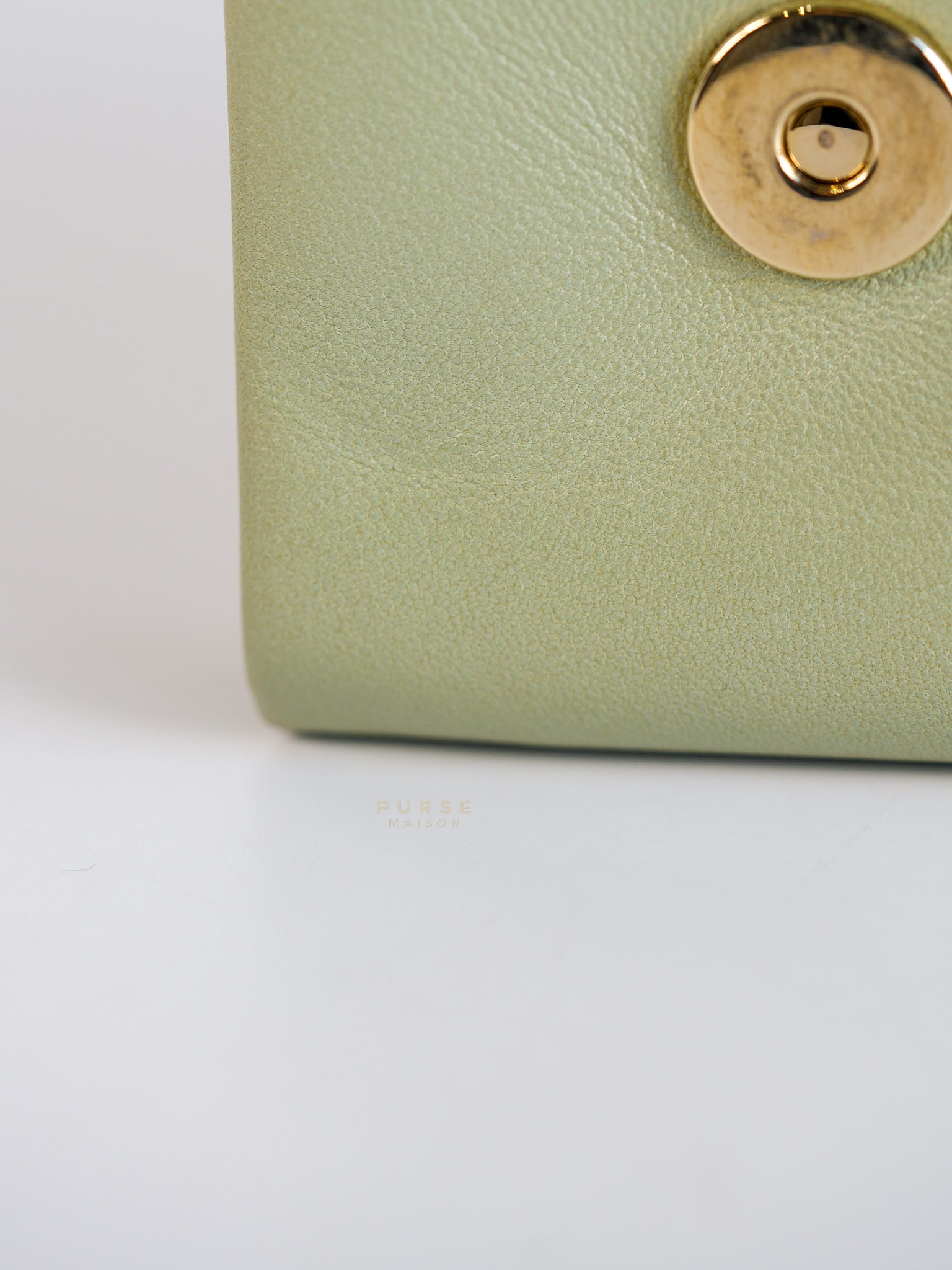 Vavavoom Rockstud Light Green Leather | Purse Maison Luxury Bags Shop