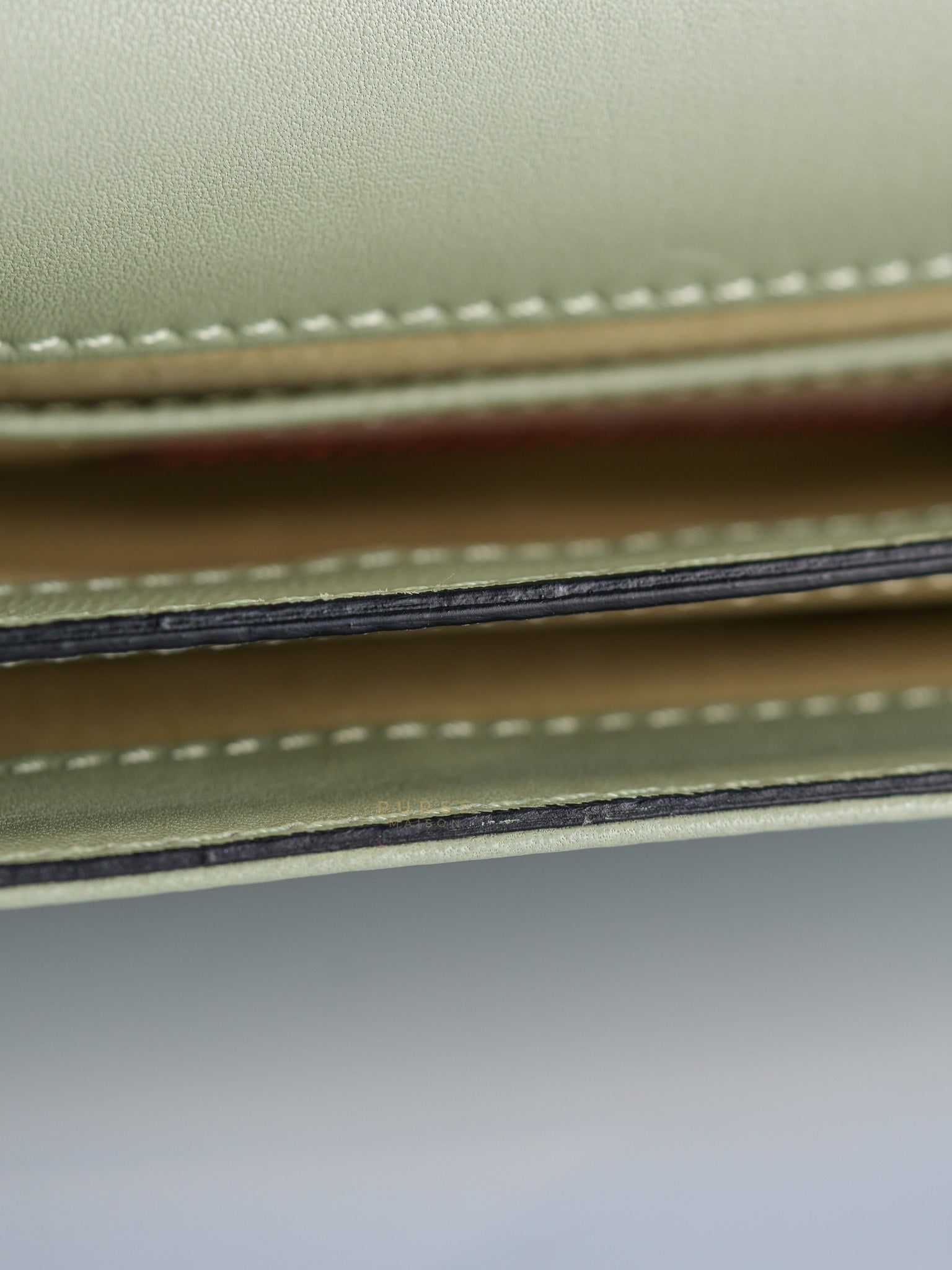 Vavavoom Rockstud Light Green Leather | Purse Maison Luxury Bags Shop