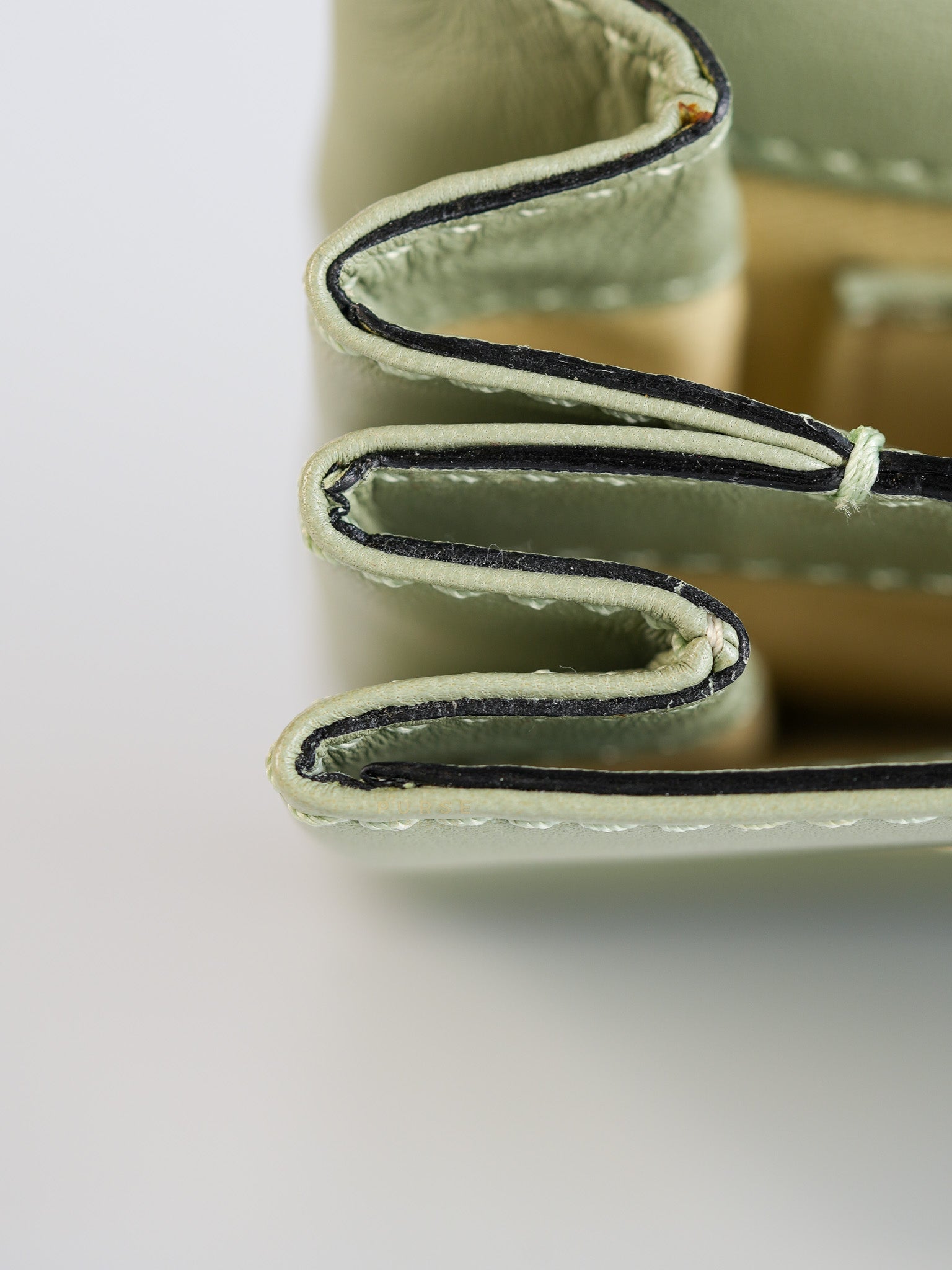 Vavavoom Rockstud Light Green Leather | Purse Maison Luxury Bags Shop