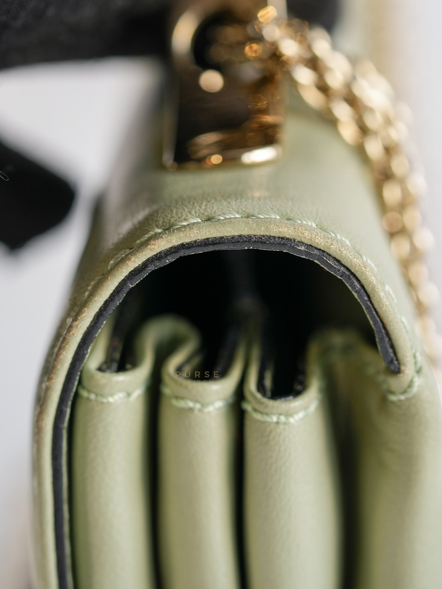 Vavavoom Rockstud Light Green Leather | Purse Maison Luxury Bags Shop