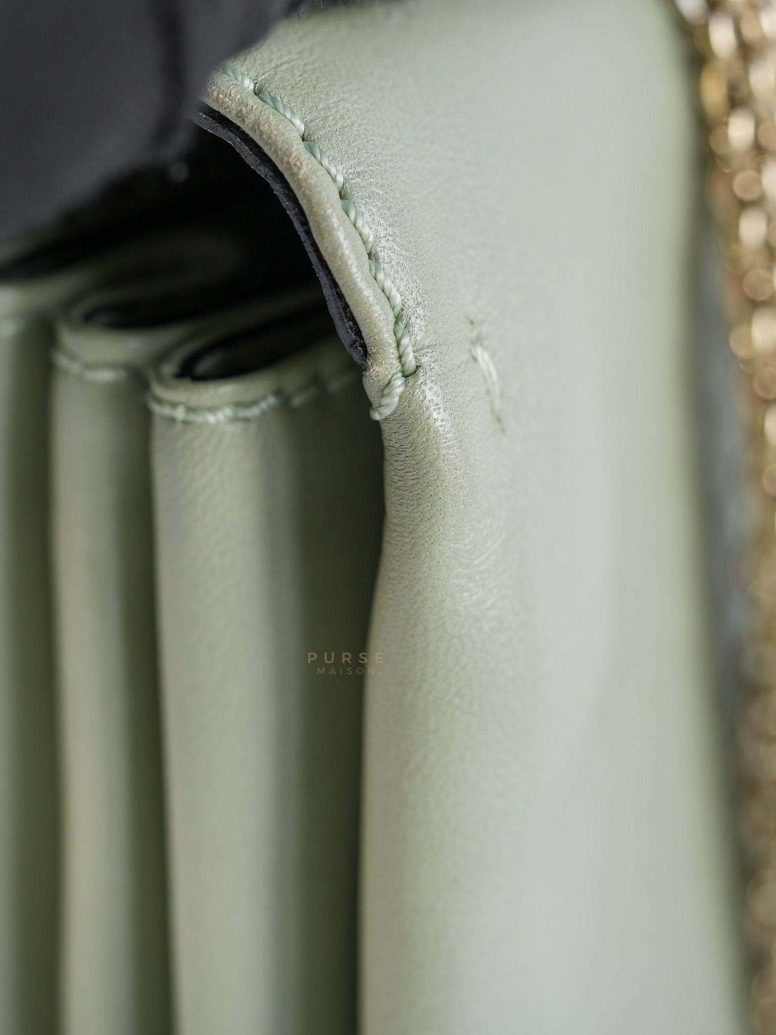 Vavavoom Rockstud Light Green Leather | Purse Maison Luxury Bags Shop