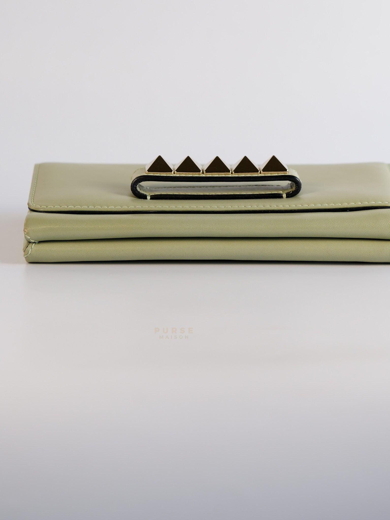 Vavavoom Rockstud Light Green Leather | Purse Maison Luxury Bags Shop