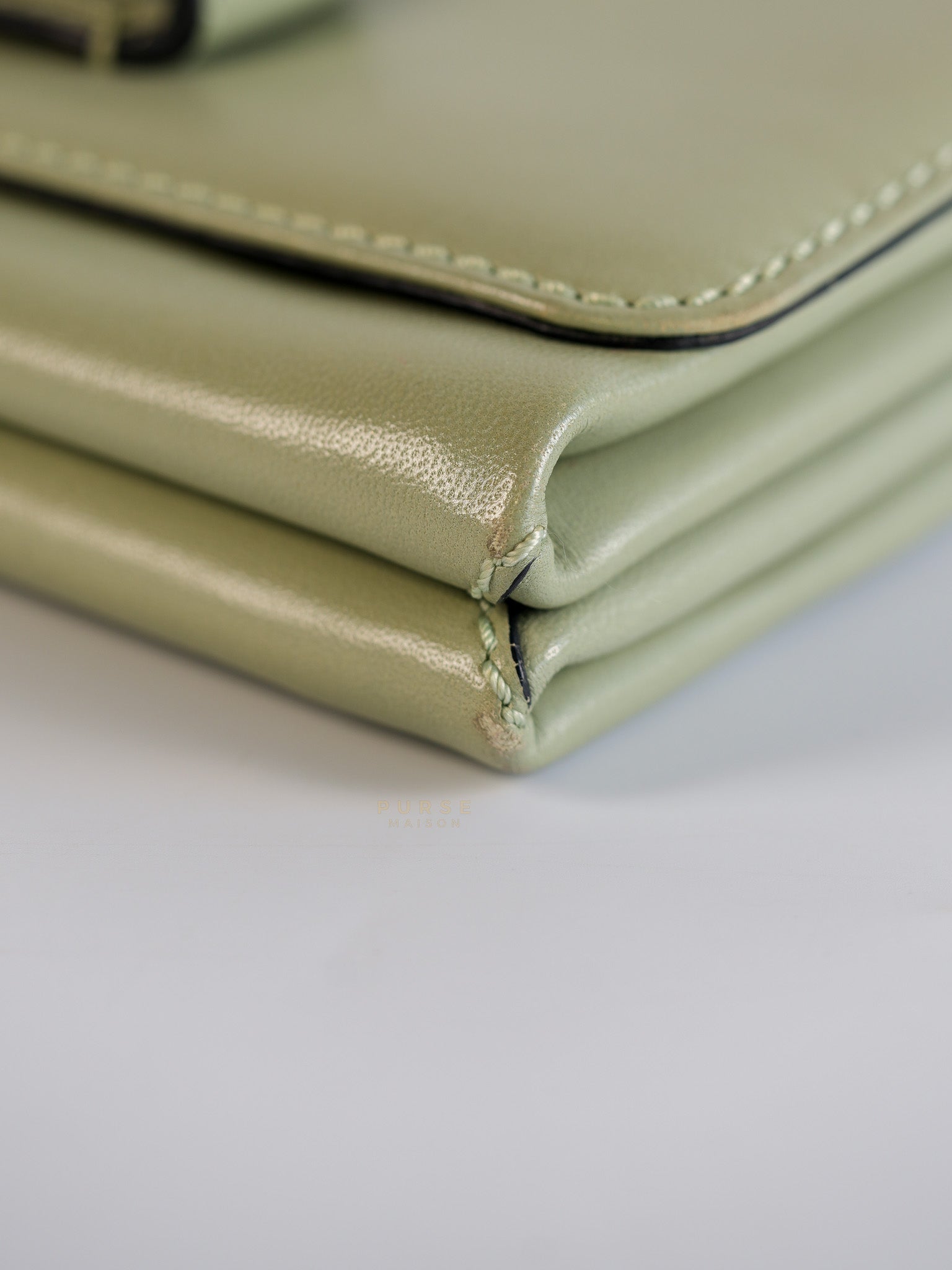 Vavavoom Rockstud Light Green Leather | Purse Maison Luxury Bags Shop