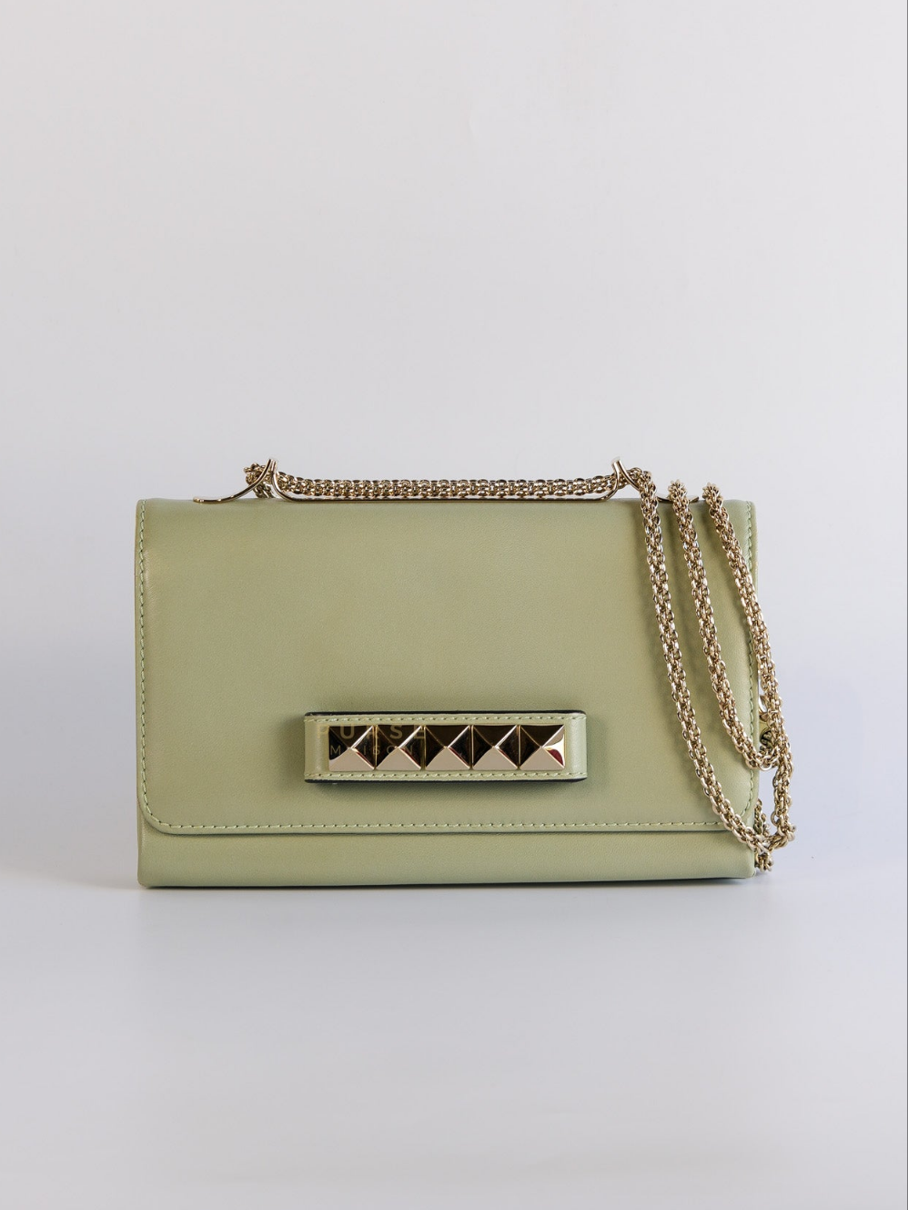 Vavavoom Rockstud Light Green Leather | Purse Maison Luxury Bags Shop