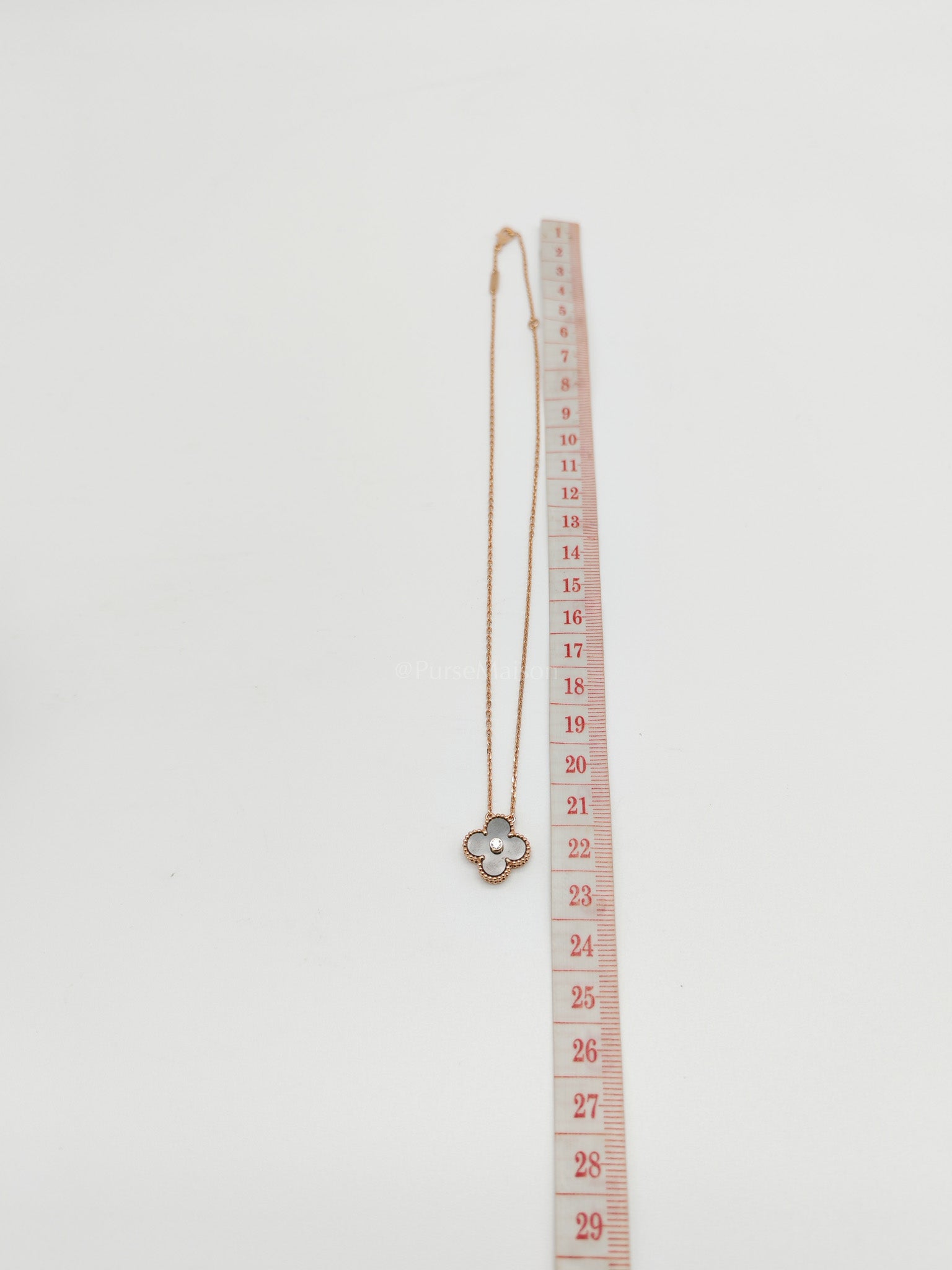 VCA Limited Edition 2023 18K Rose Gold Vintage Alhambra Obsidian Holiday Pendant Necklace | Purse Maison Luxury Bags Shop