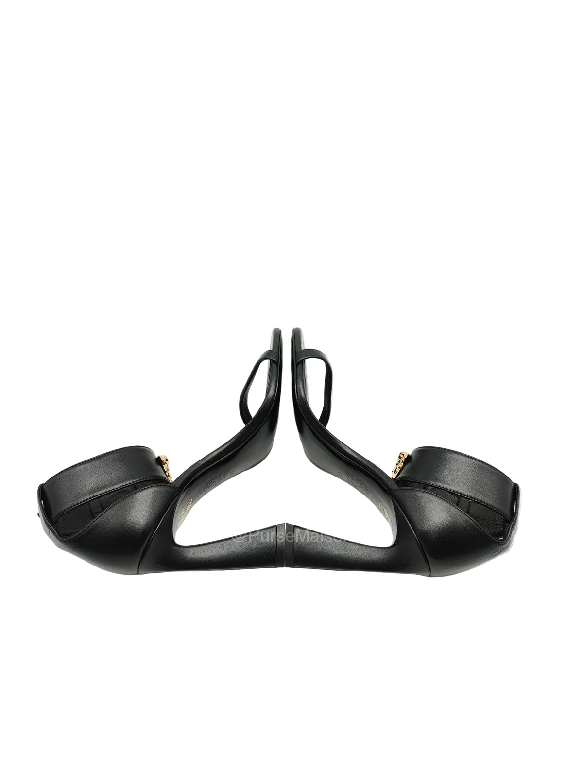 Versace Medusa Insignia Leather Sandals Black Size 35 EU (23.3 cm) | Purse Maison Luxury Bags Shop