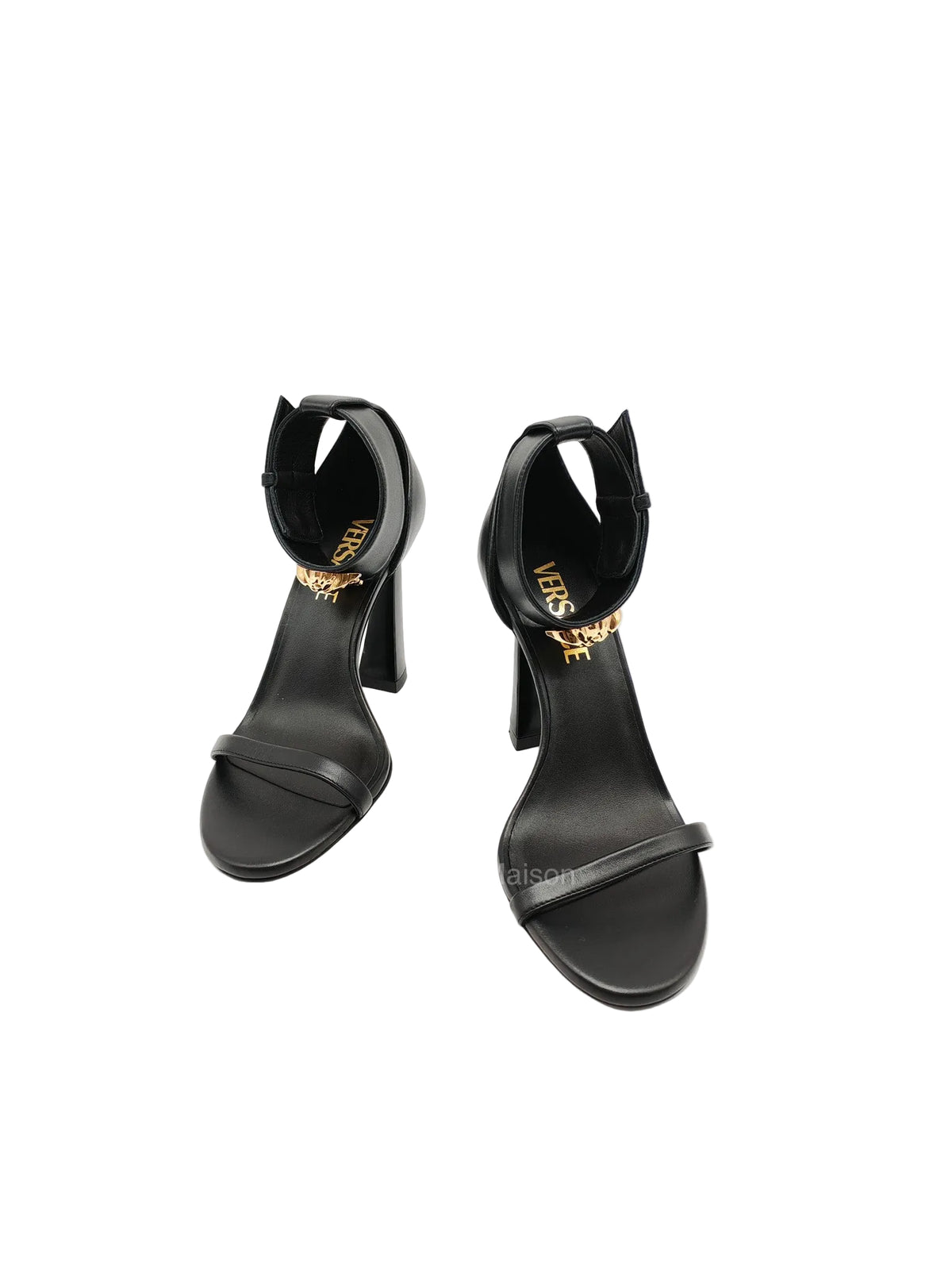 Versace Medusa Insignia Leather Sandals Black Size 35 EU (23.3 cm) | Purse Maison Luxury Bags Shop