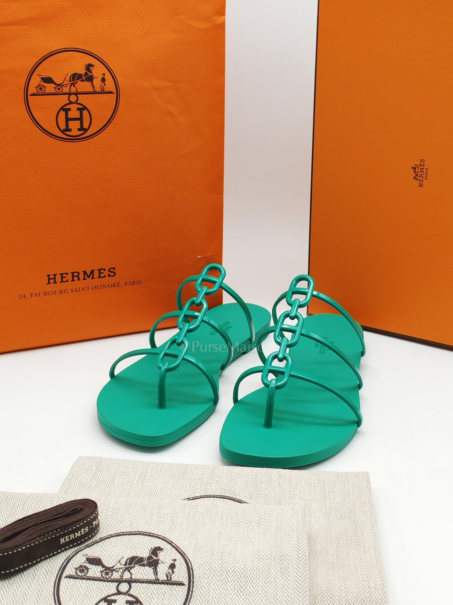 Mykonos Rubber Sandals in Vert Tourmaline Size 37 EU (23cm)