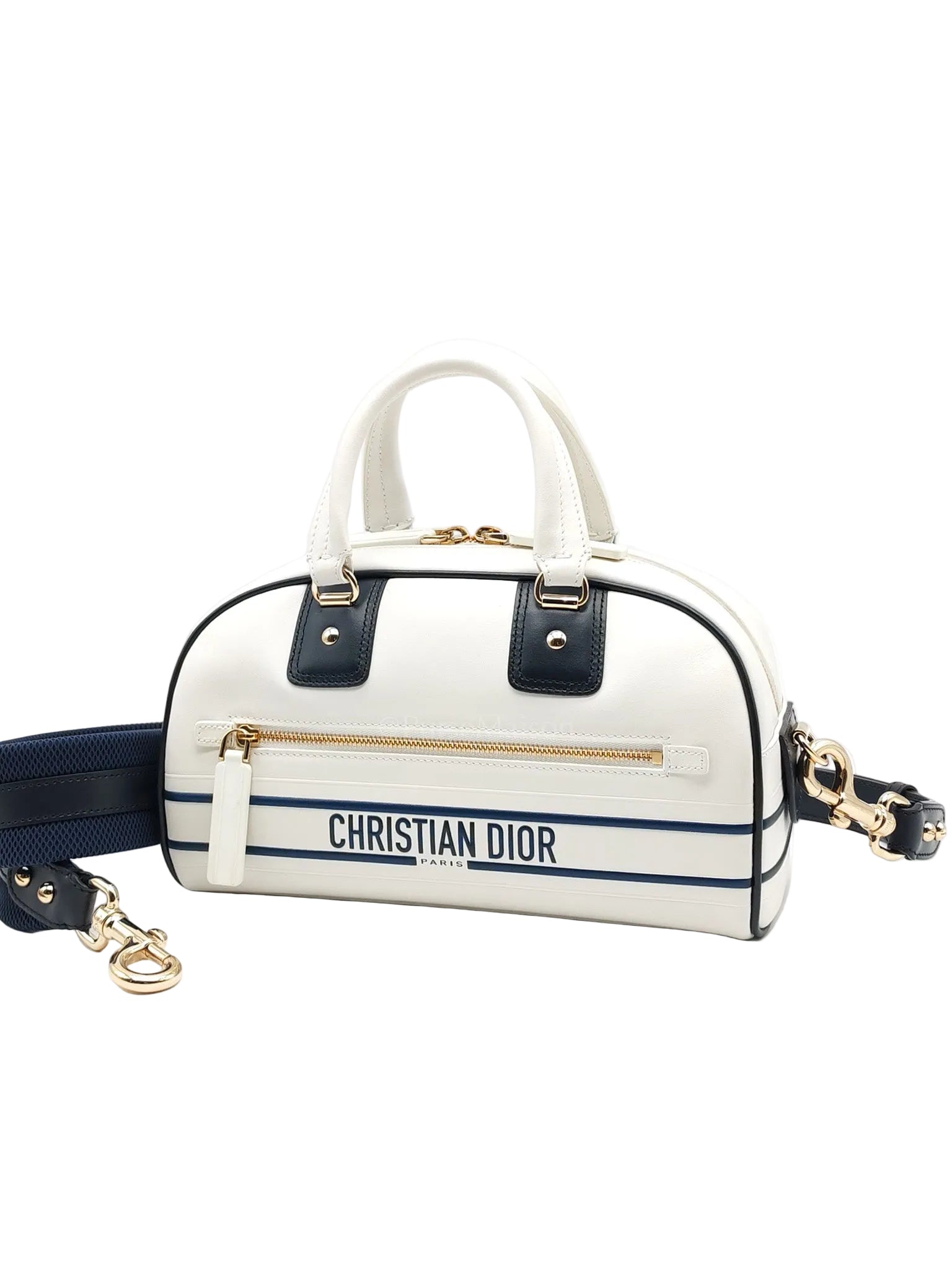 Vibe Zip Small Bowling Calfskin Shoulder Bag | Purse Maison Luxury Bags Shop