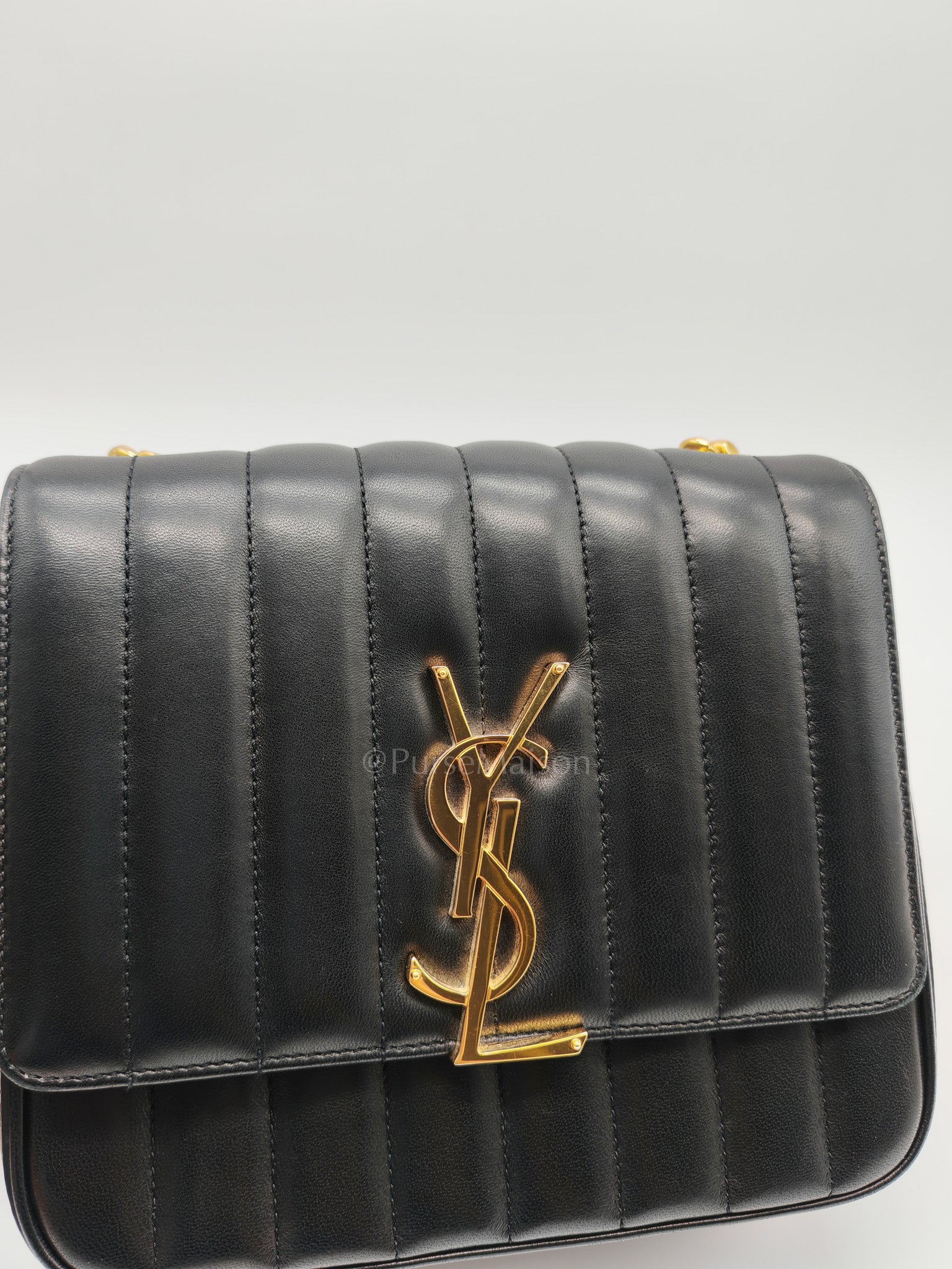 Vicky Medium in Black Smooth Lambskin Leather Gold Hardware | Purse Maison Luxury Bags Shop